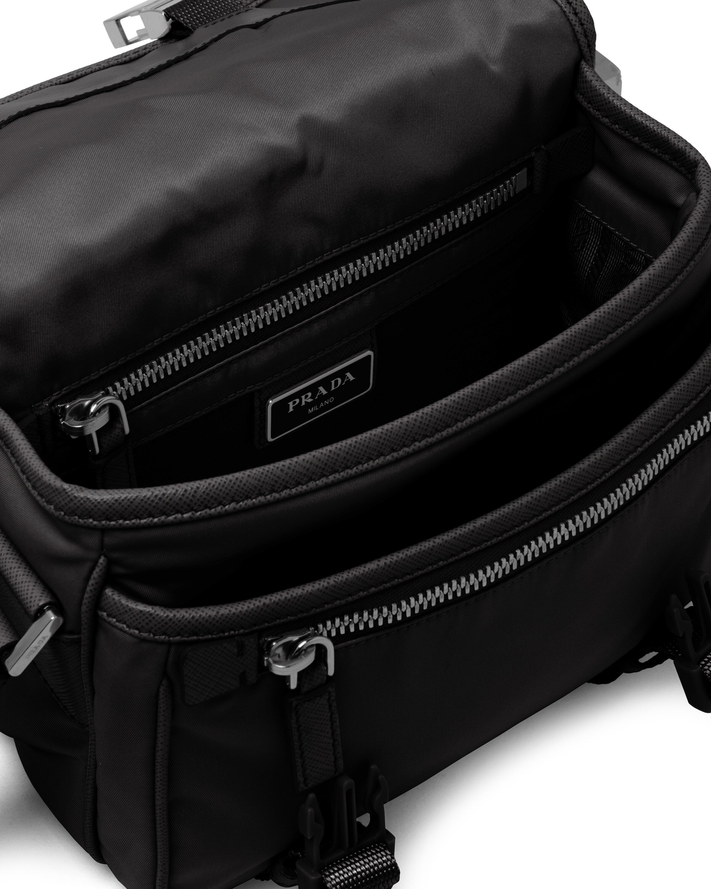 Nylon and Saffiano Leather Shoulder Bag Prada