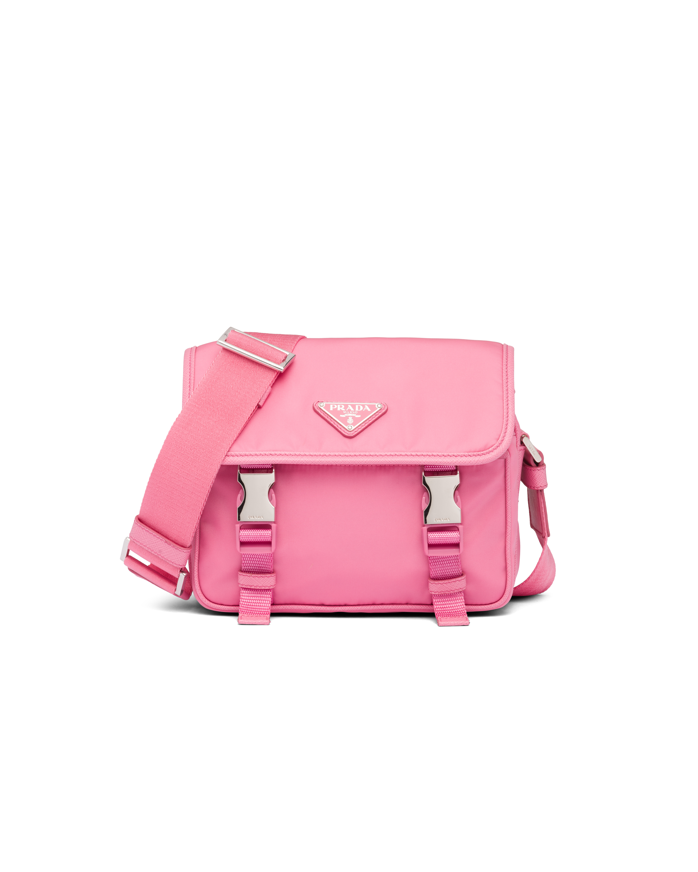 pink nylon prada bag