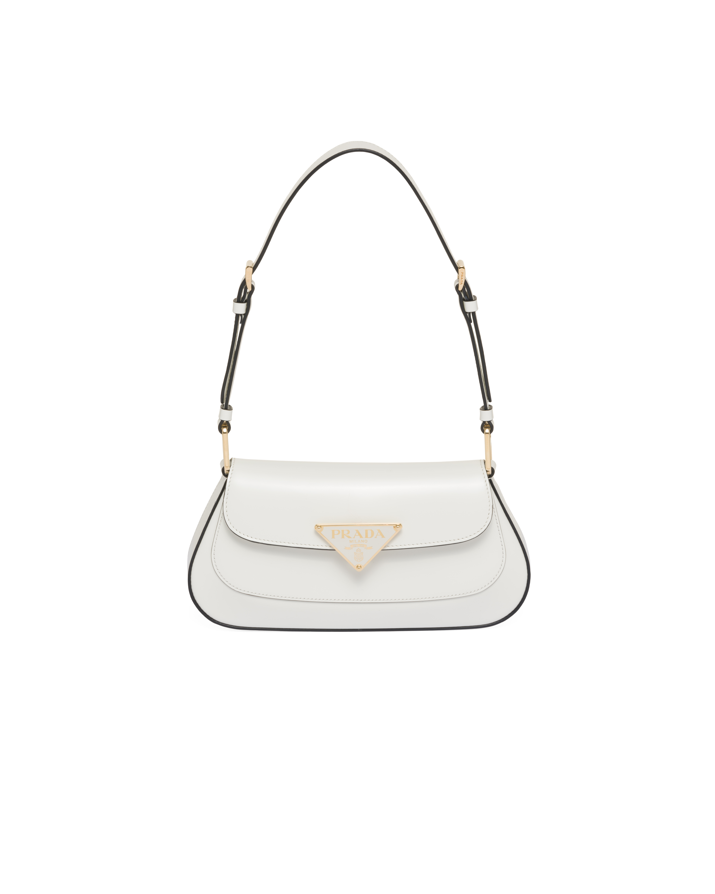 White Brushed Leather Shoulder Bag