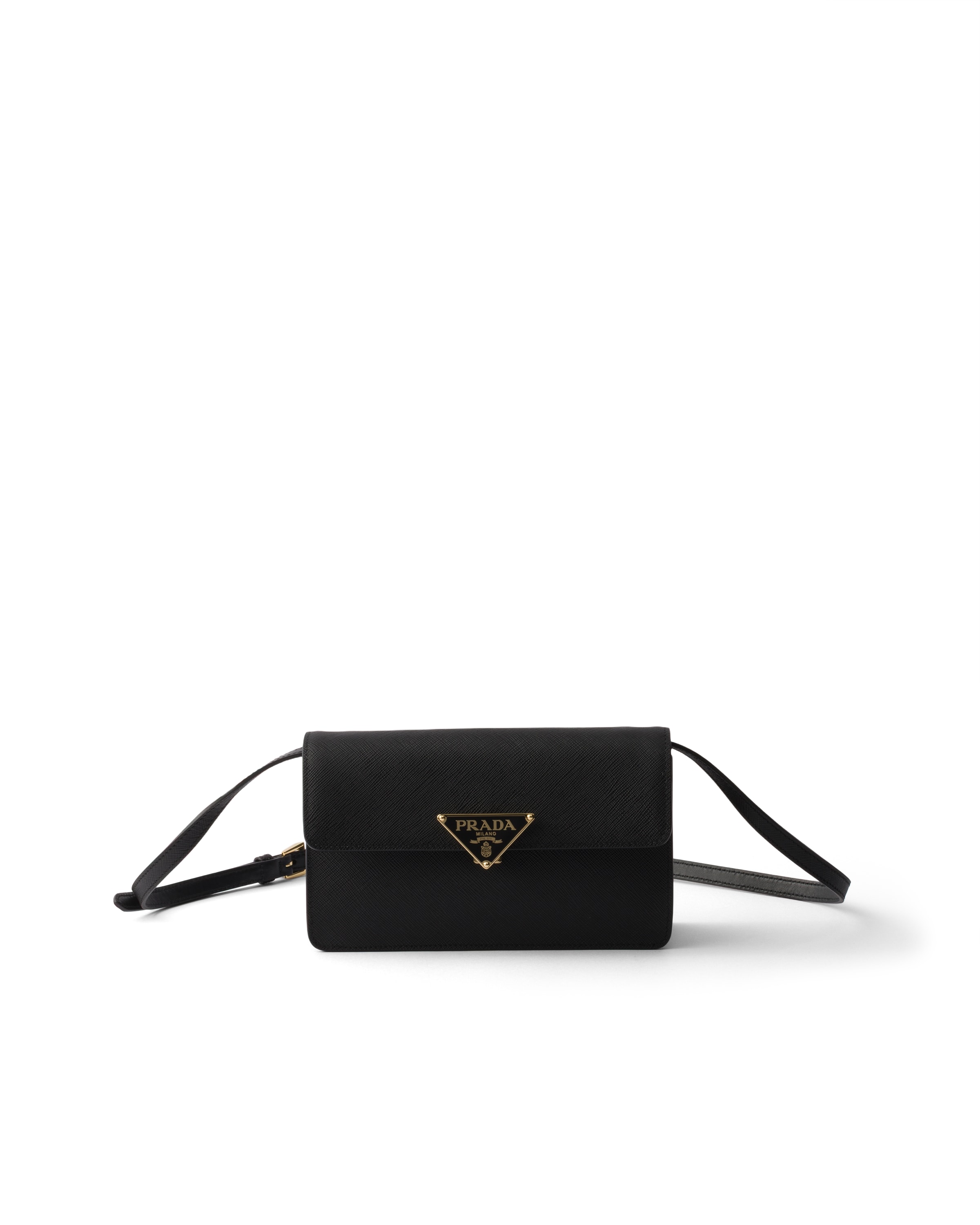 Prada Mini Borsa In Saffiano, Donna, Nero