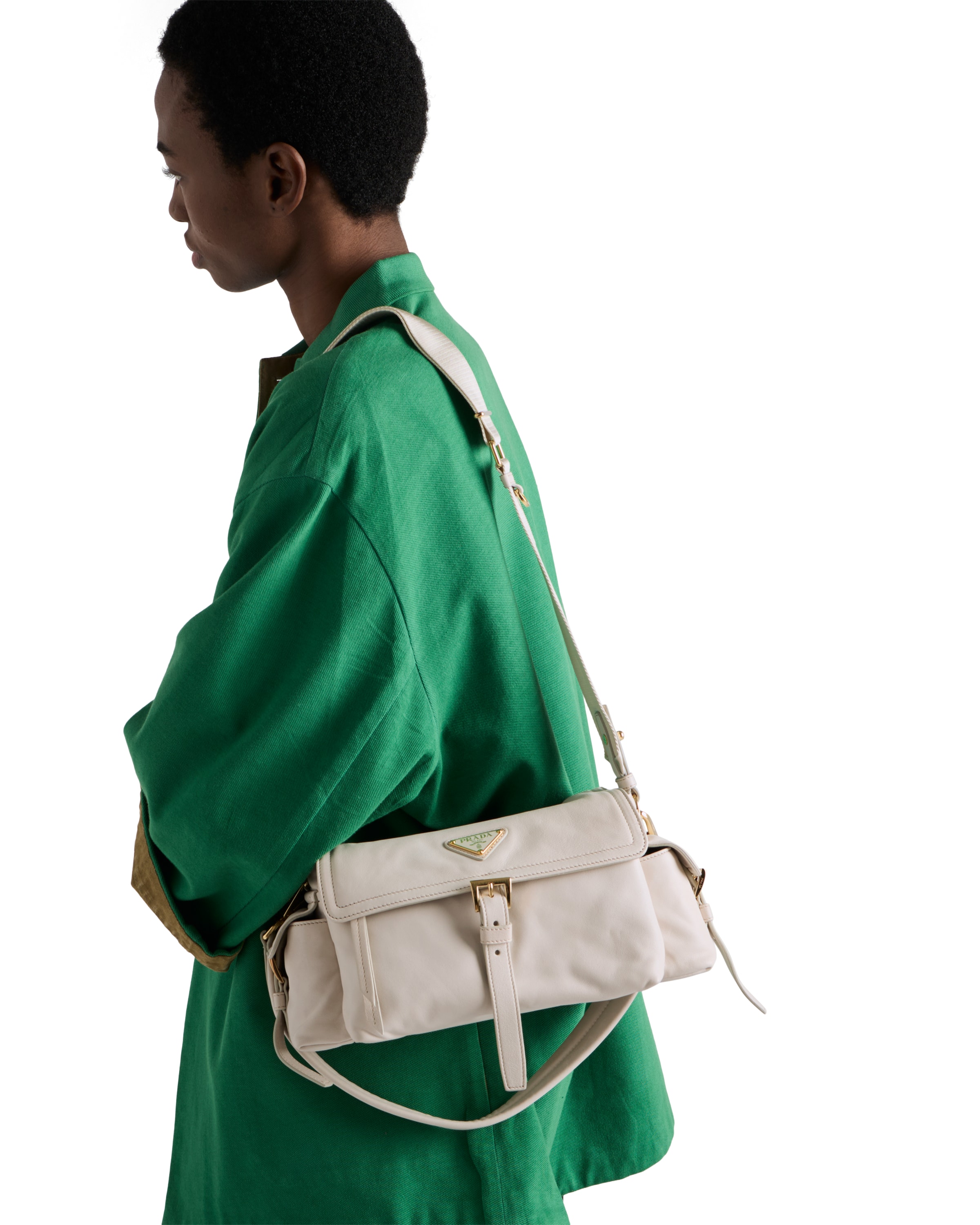 Prada Explore Medium Nappa Leather Shoulder Bag With Flap