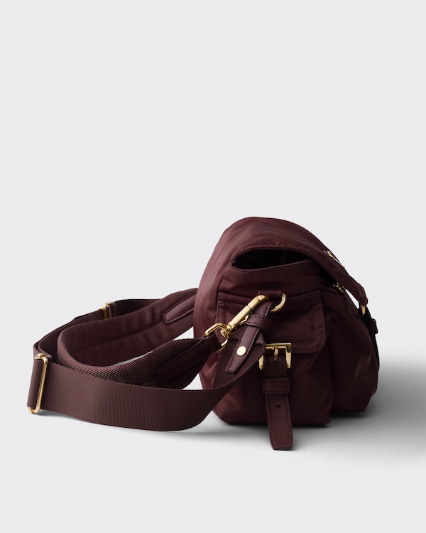 Prada Explore medium Re-Nylon shoulder bag with flap - Burgundy Prada Explore medium Re-Nylon shoulder bag with flap - Burgundy