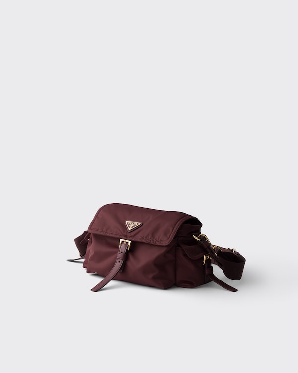 Prada Explore medium Re-Nylon shoulder bag with flap - Burgundy Prada Explore medium Re-Nylon shoulder bag with flap - Burgundy