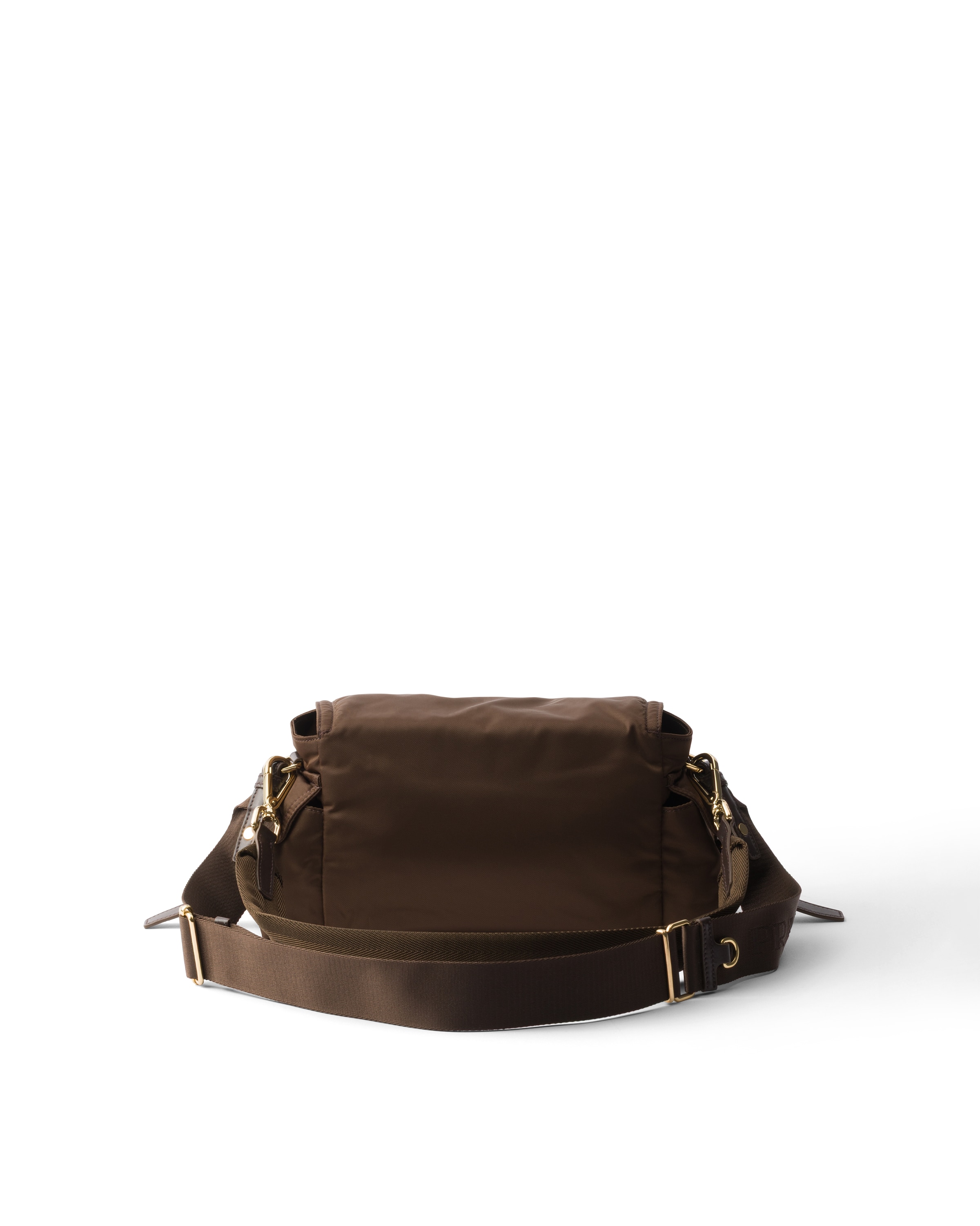 Prada Explore Medium Re-nylon Shoulder Bag With Flap In Brown