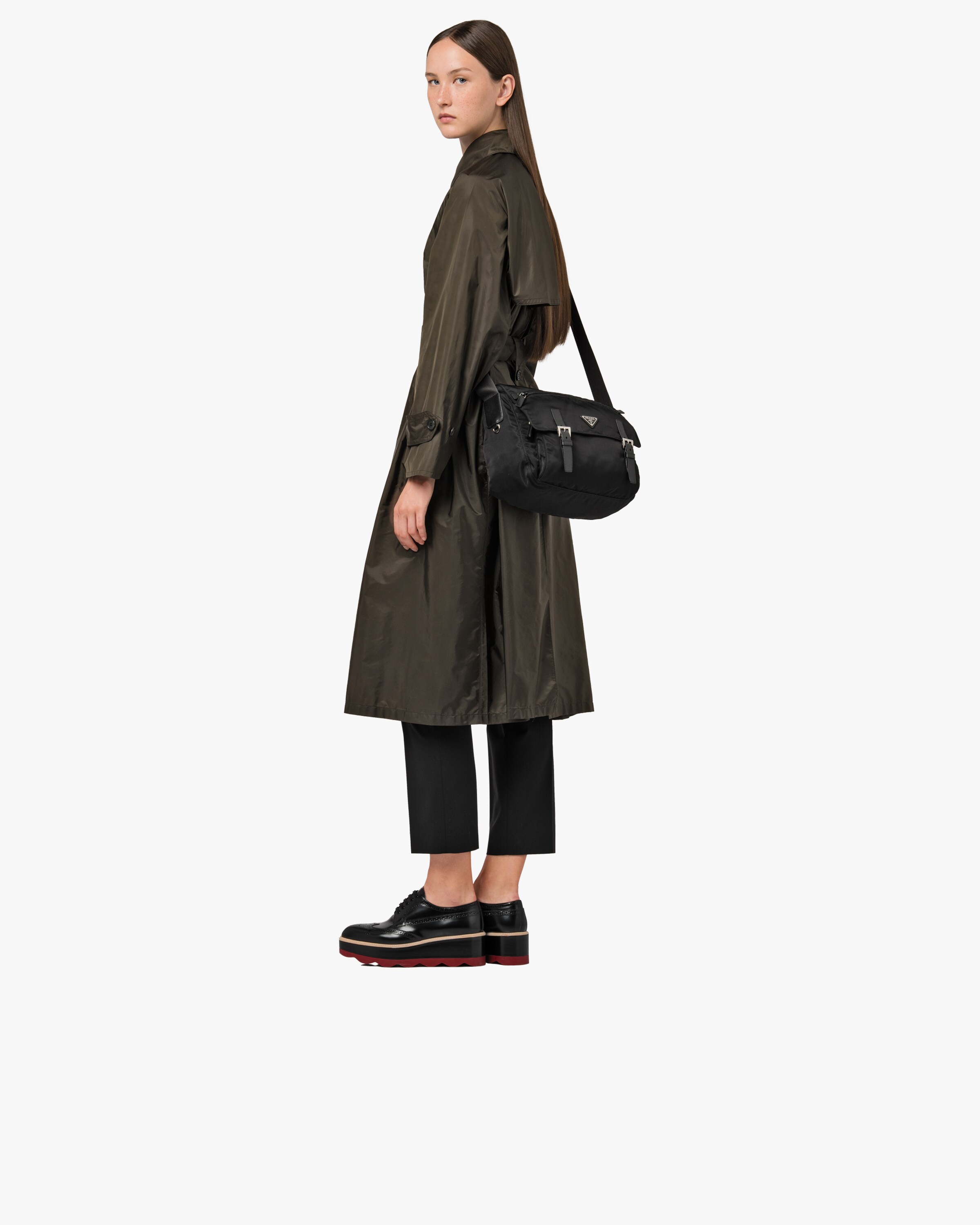 Black Medium Nylon Shoulder Bag Prada