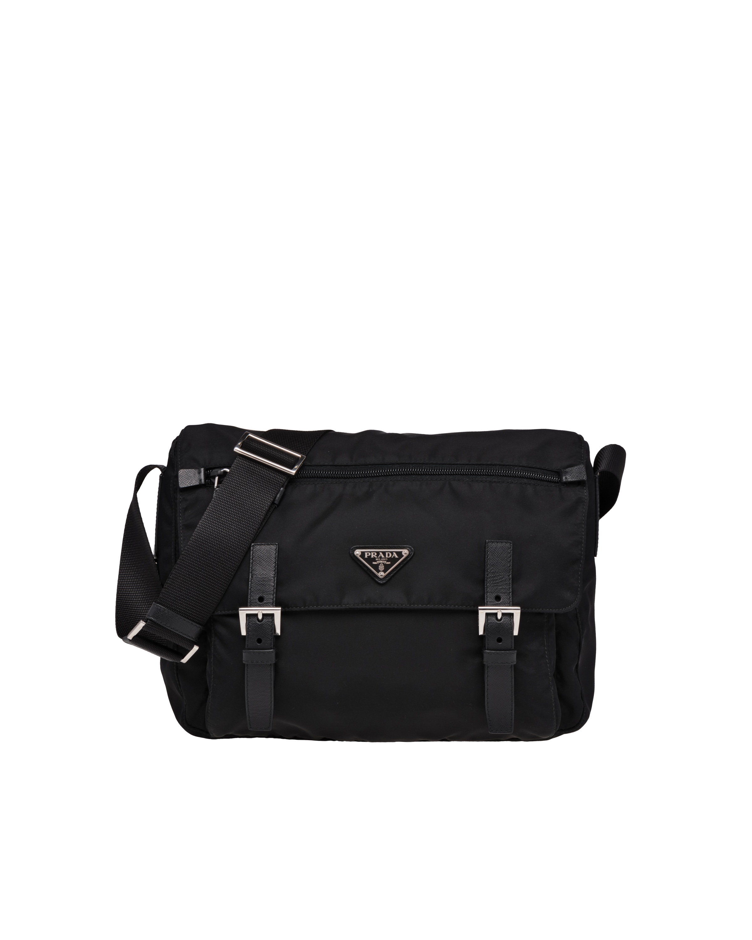 Black Medium Nylon Shoulder Bag Prada