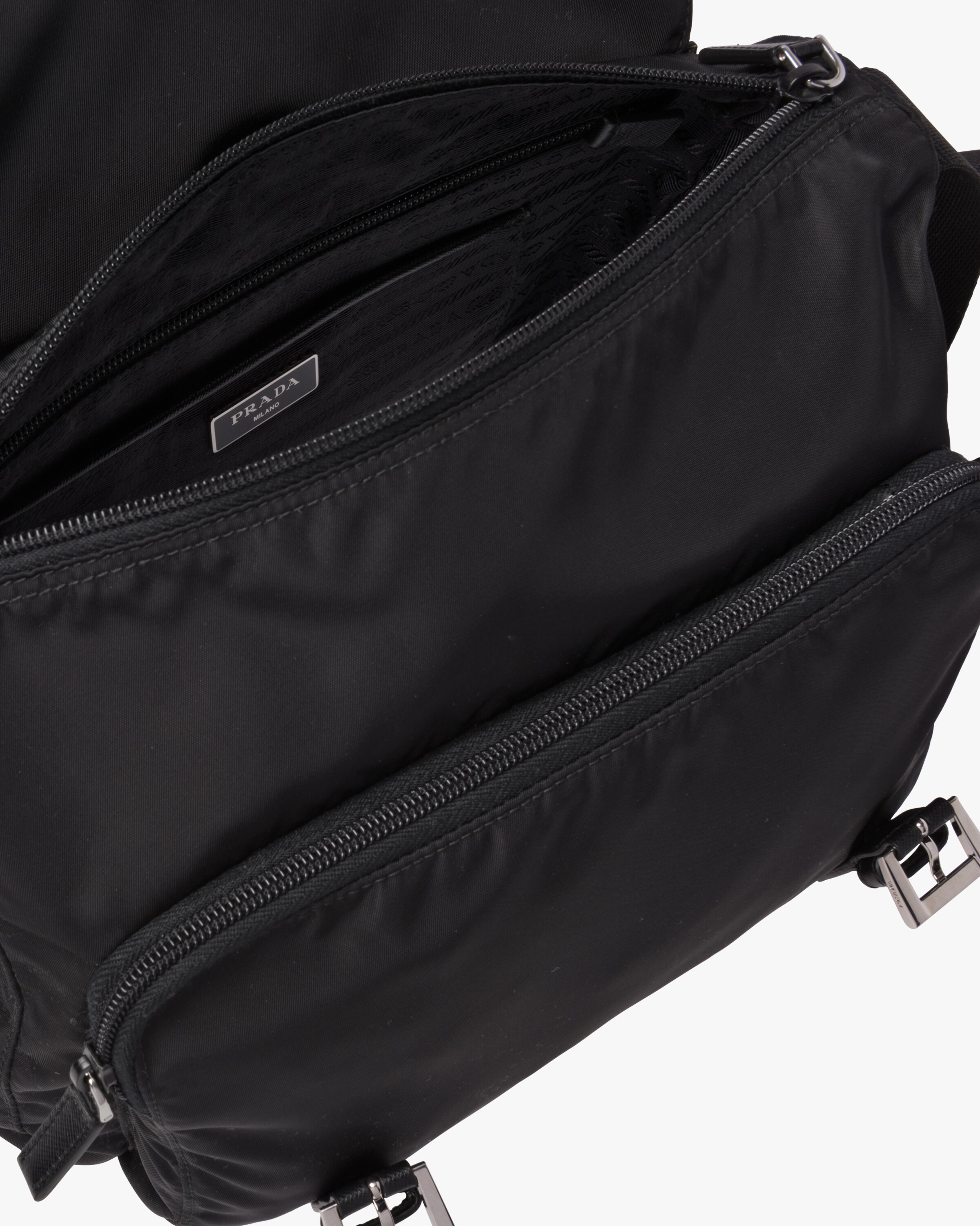 Black Medium Nylon Shoulder Bag Prada