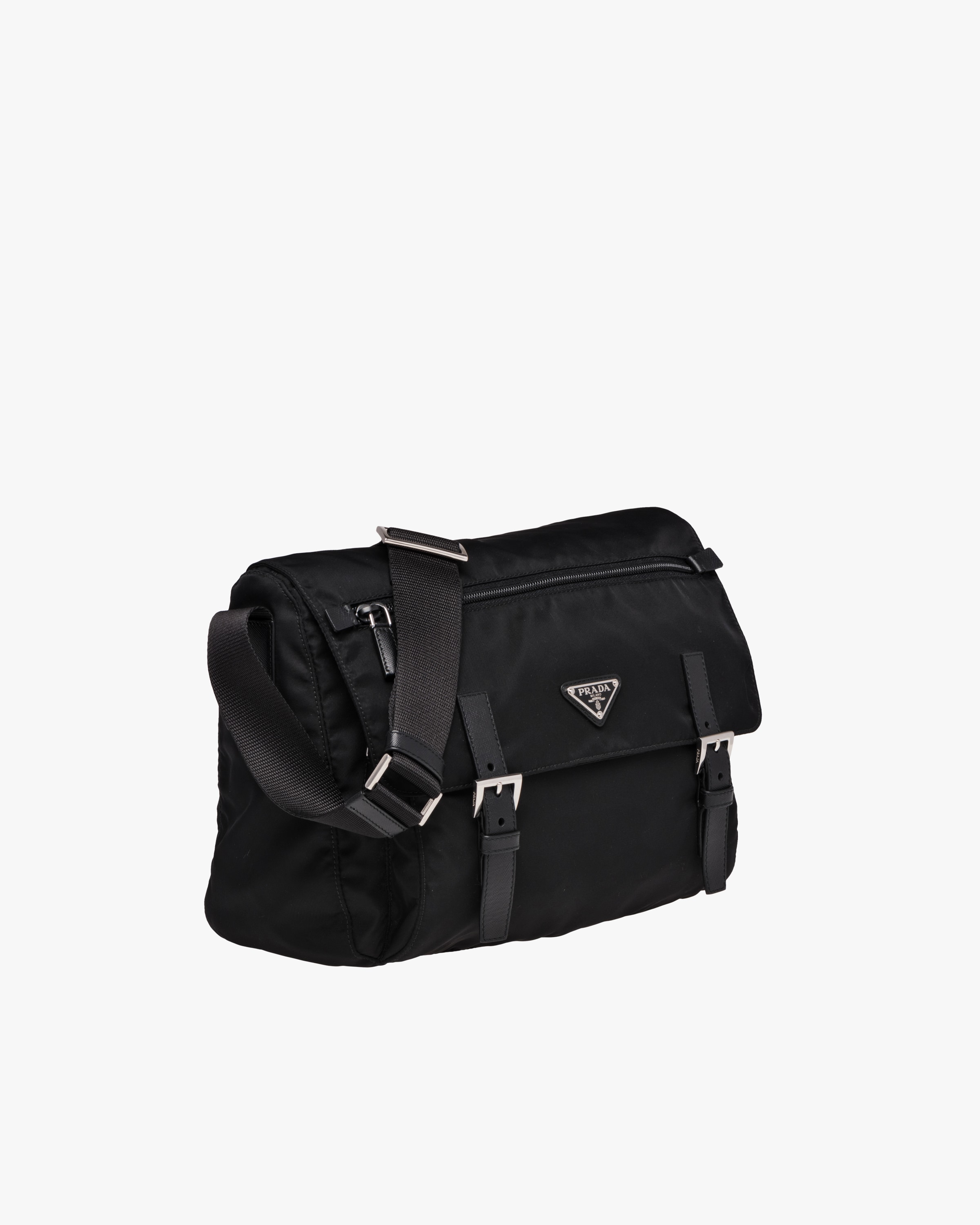 Black Medium Nylon Shoulder Bag Prada