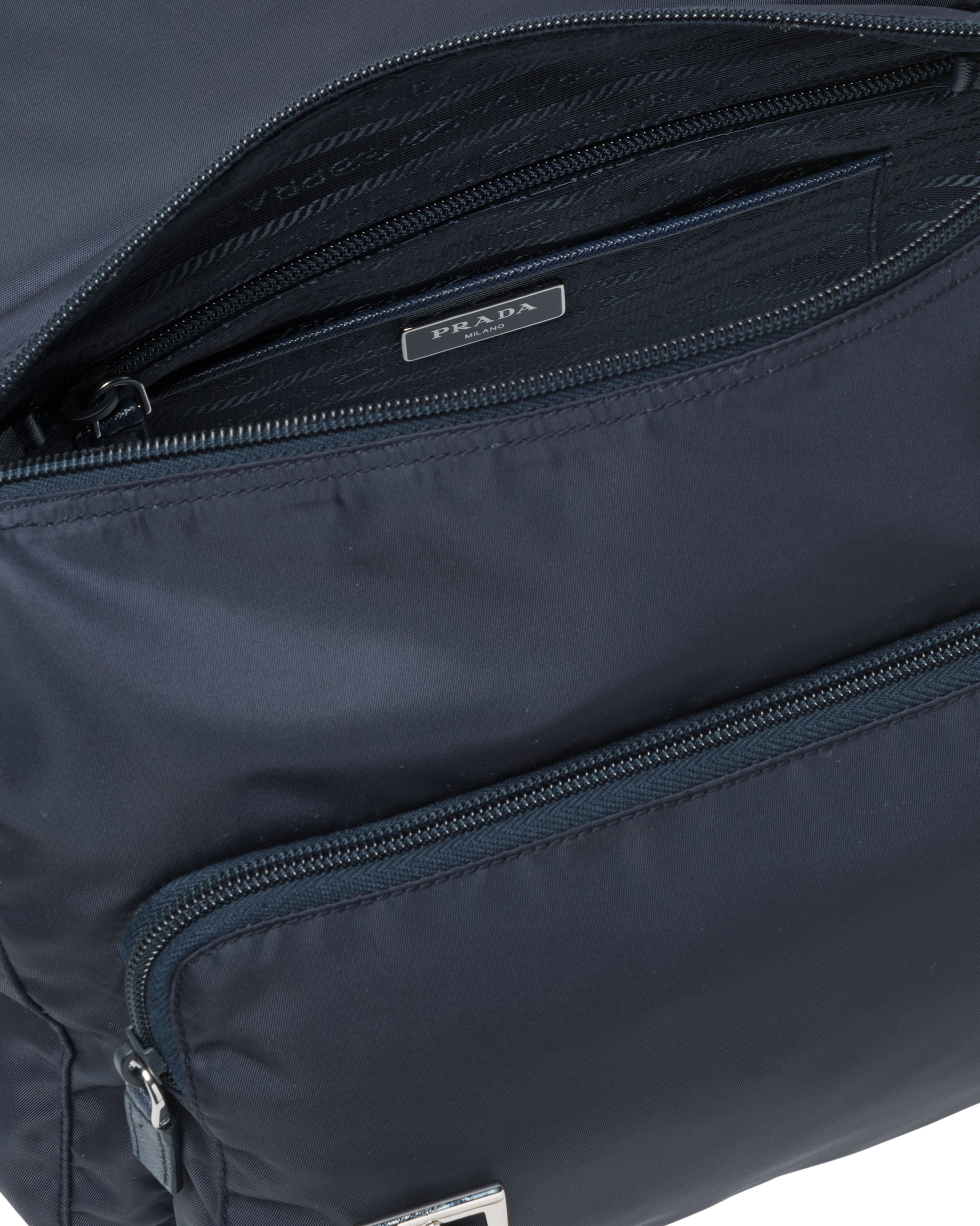 Navy Medium Nylon Shoulder Bag Prada