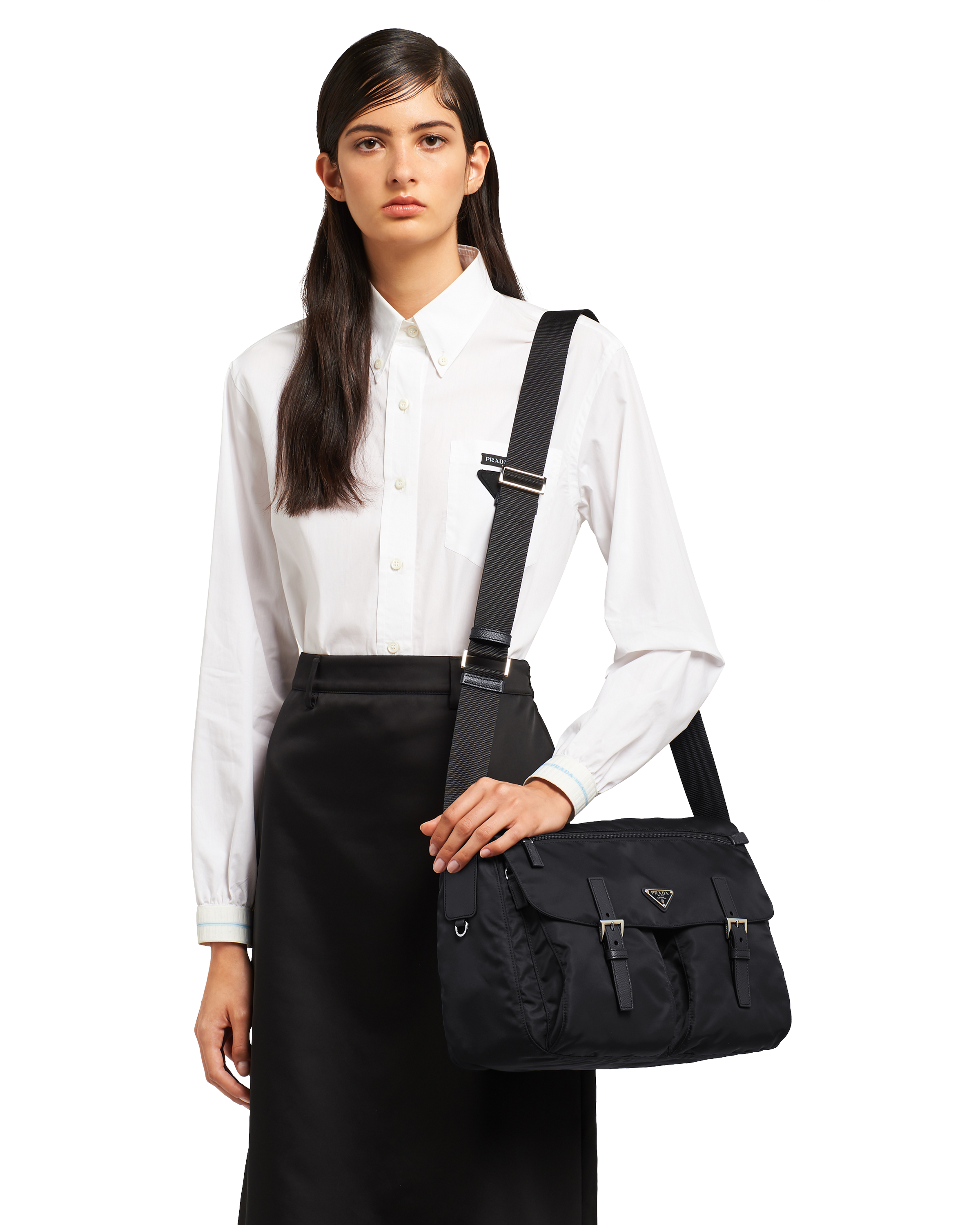 prada technical fabric shoulder bag