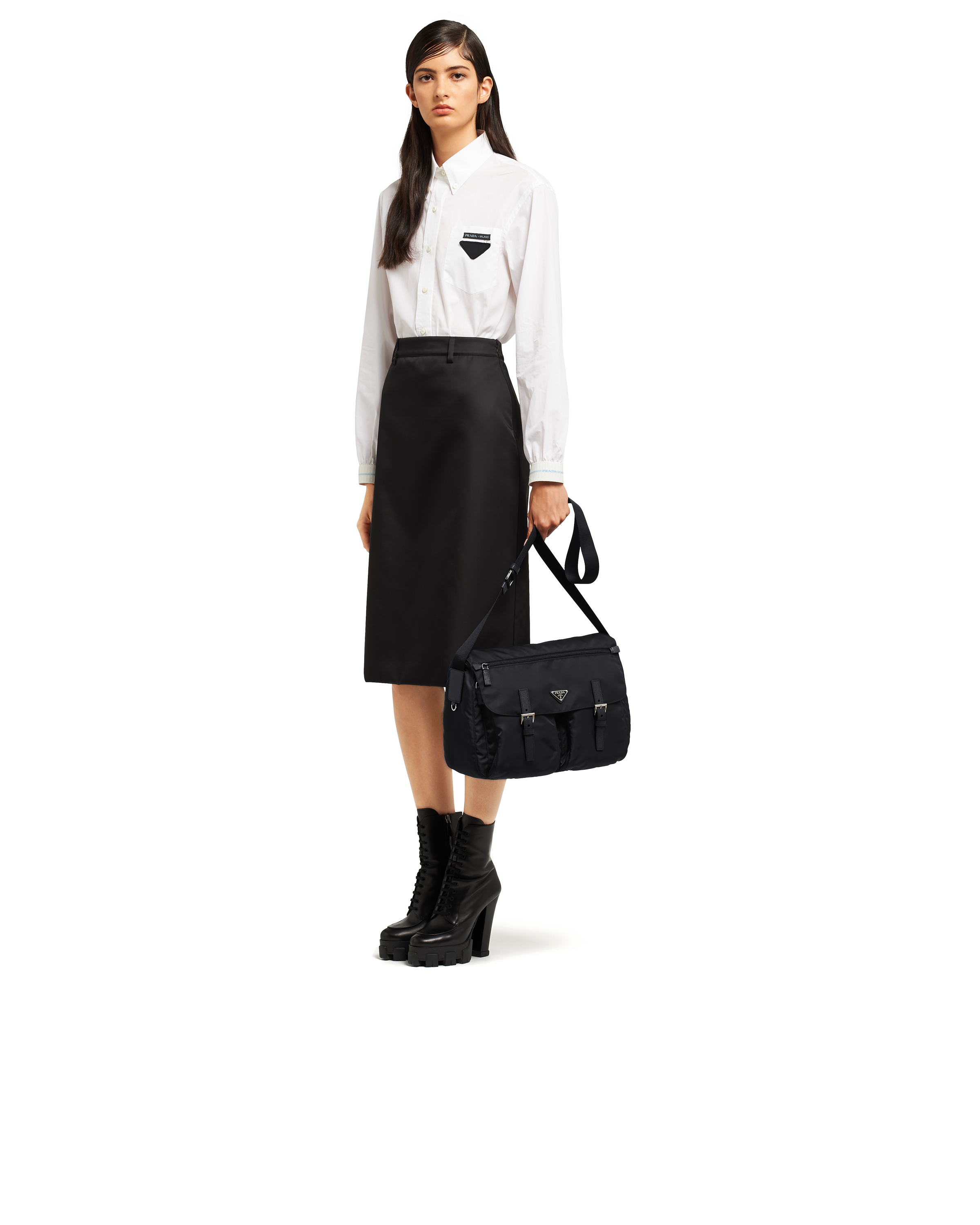 Black Fabric Shoulder Bag Prada