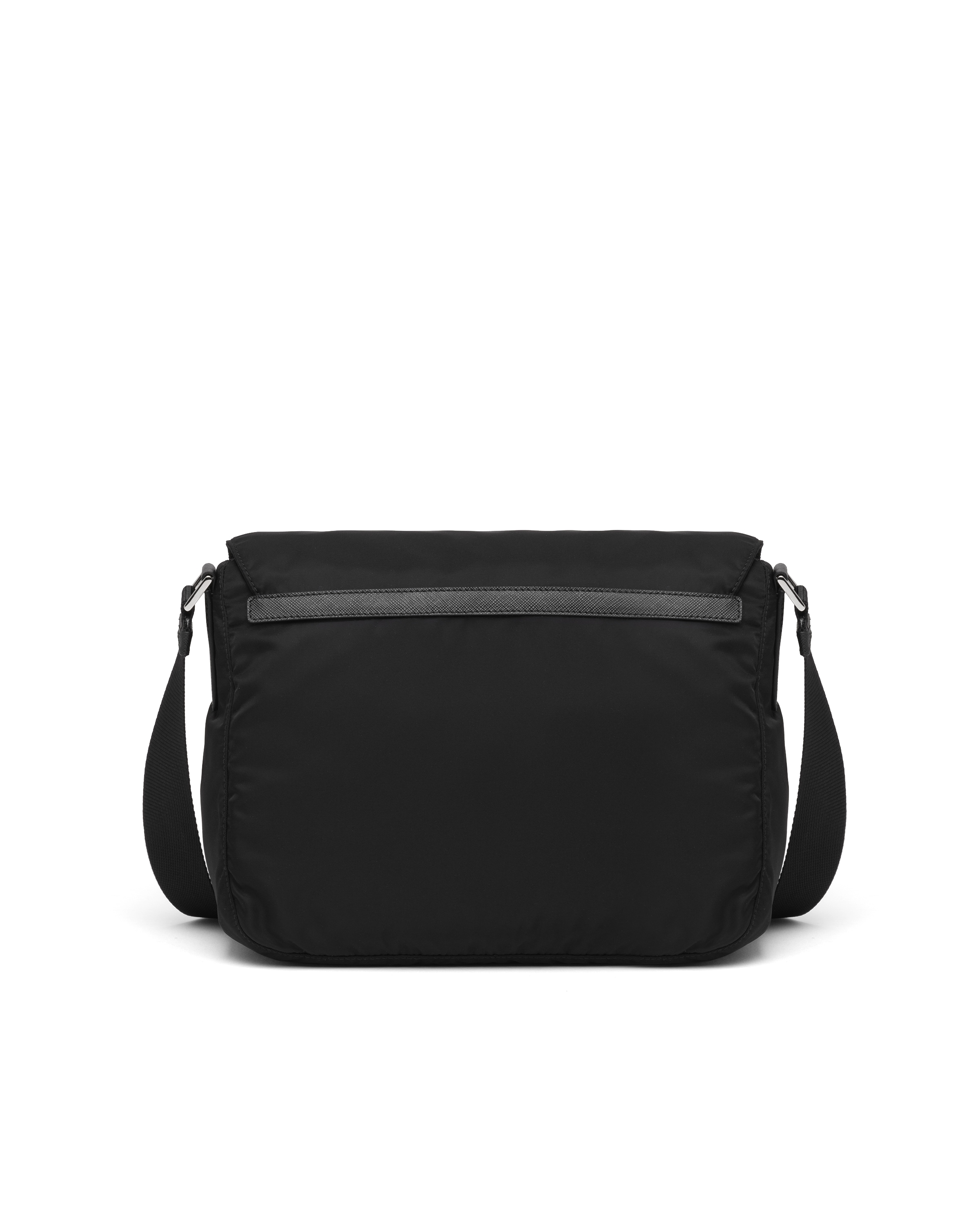 Prada Black Re-nylon Messenger Bag In Black