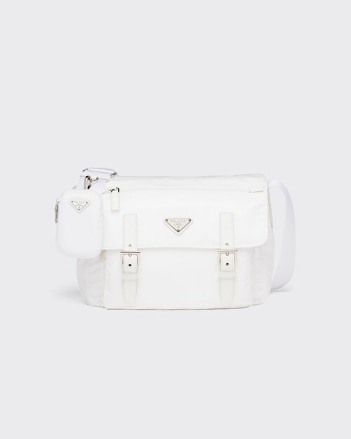 PRADAプラダ*Re Nylon ショルダーバッグ VELA ナイロン ポーチ付き 白ホワイト