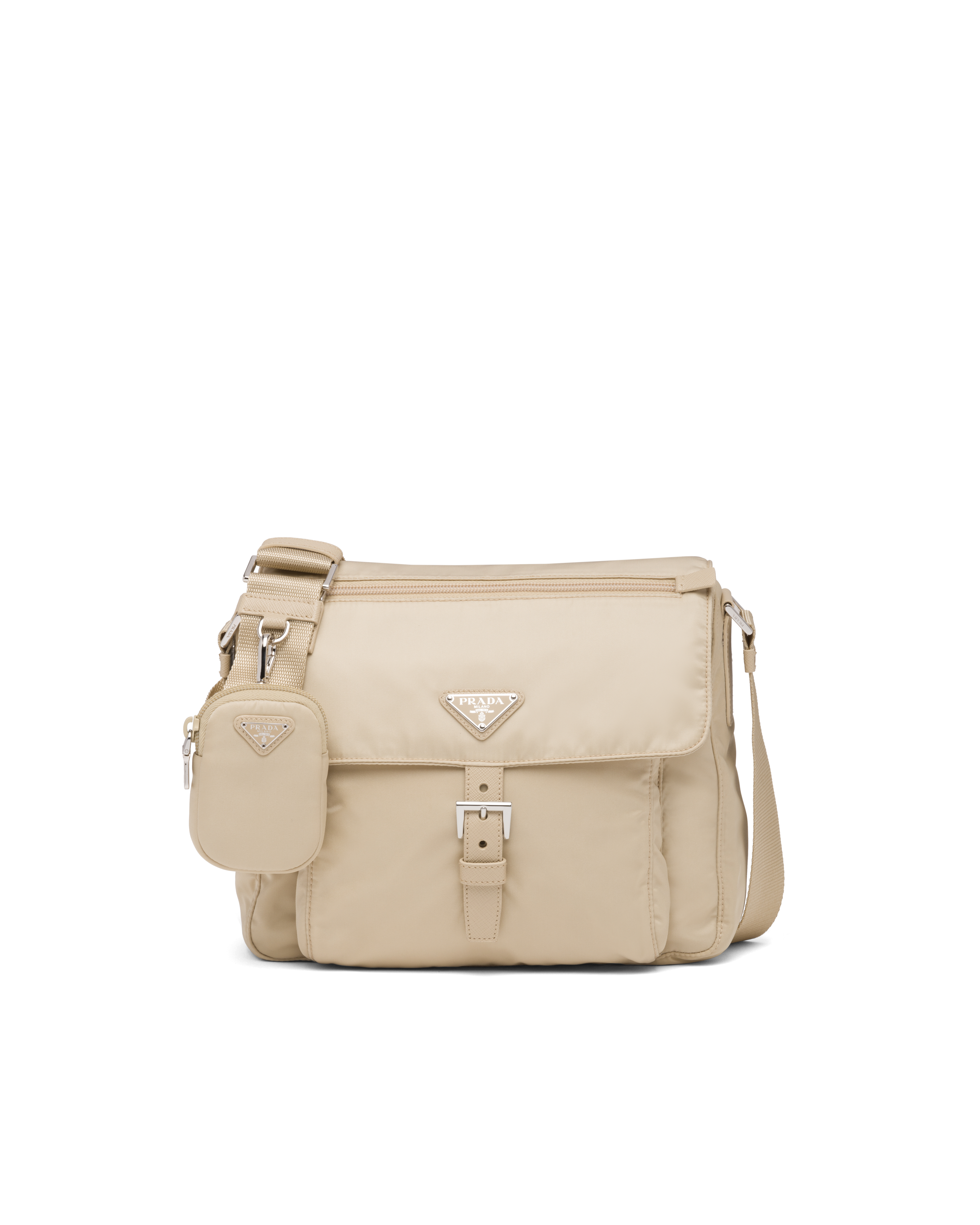 Prada Re-nylon Shoulder Bag In Desert Beige