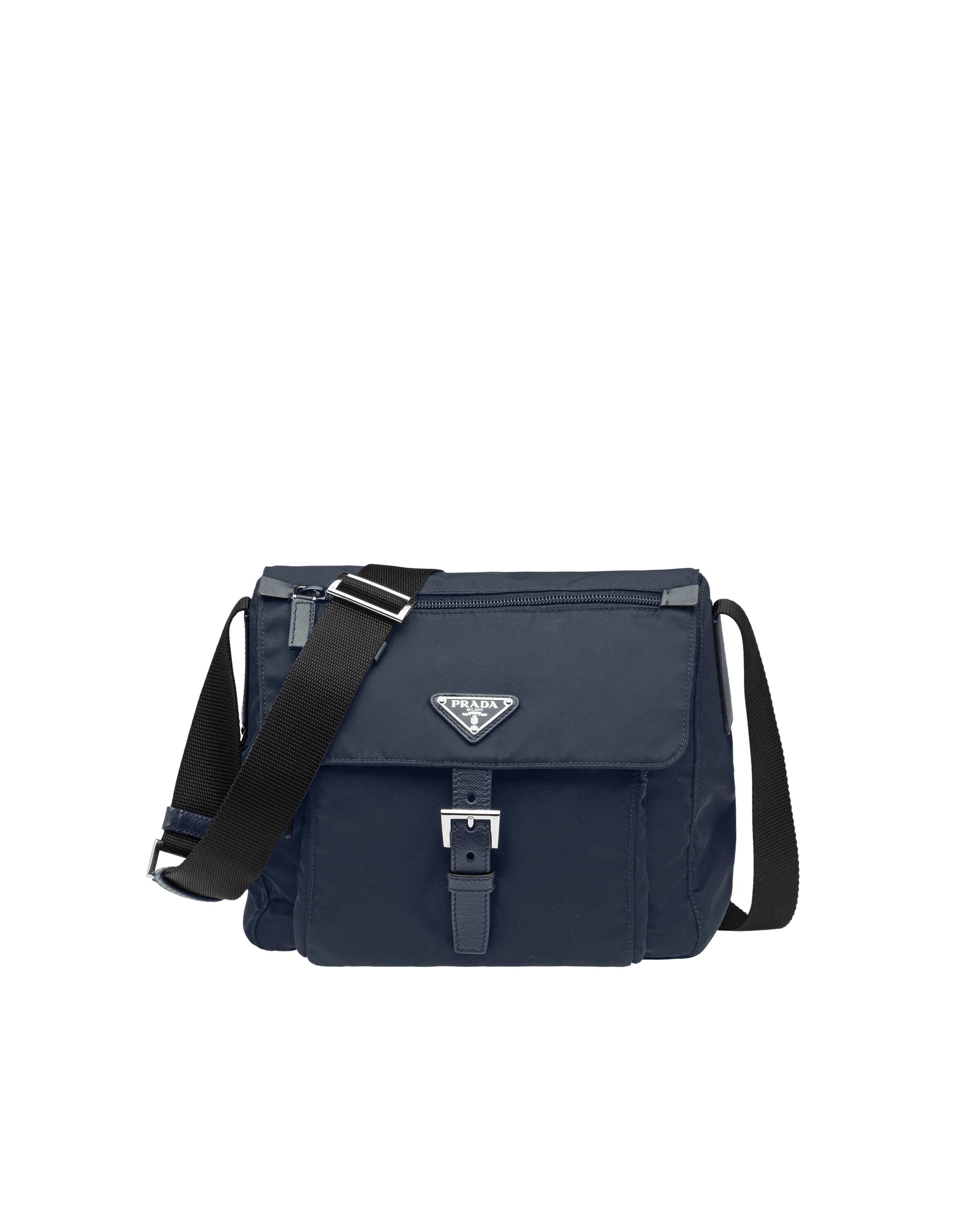 Blue/ Black Small Nylon Shoulder Bag Prada