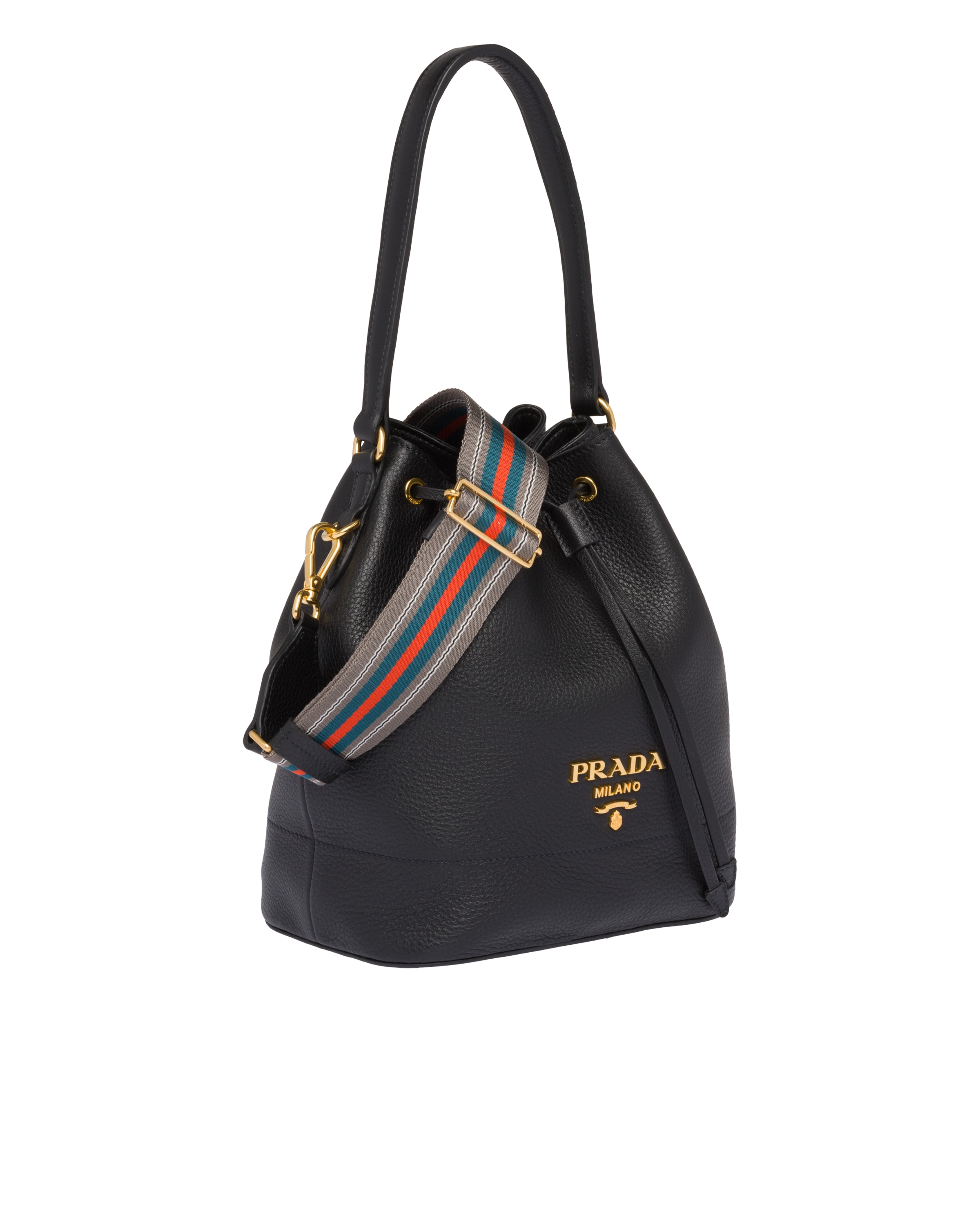 Black Leather bucket bag Prada