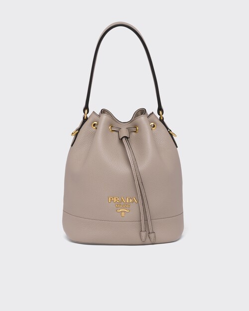 prada bucket bag leather