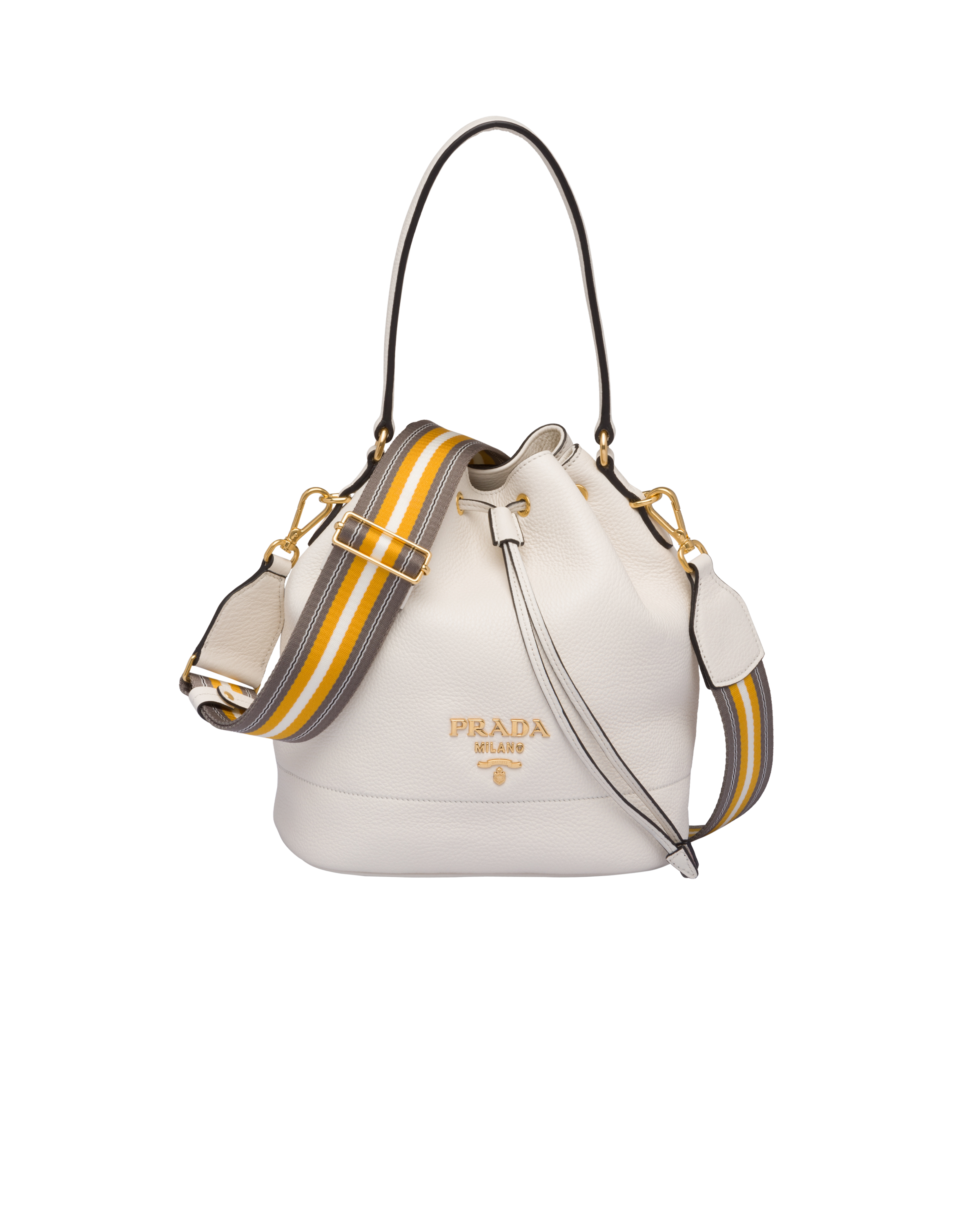 Leather bucket bag prada sales