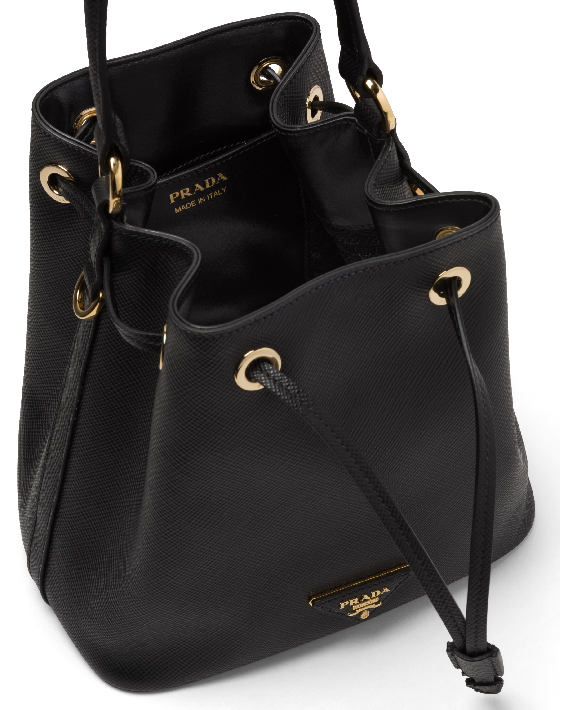prada bucket bag size