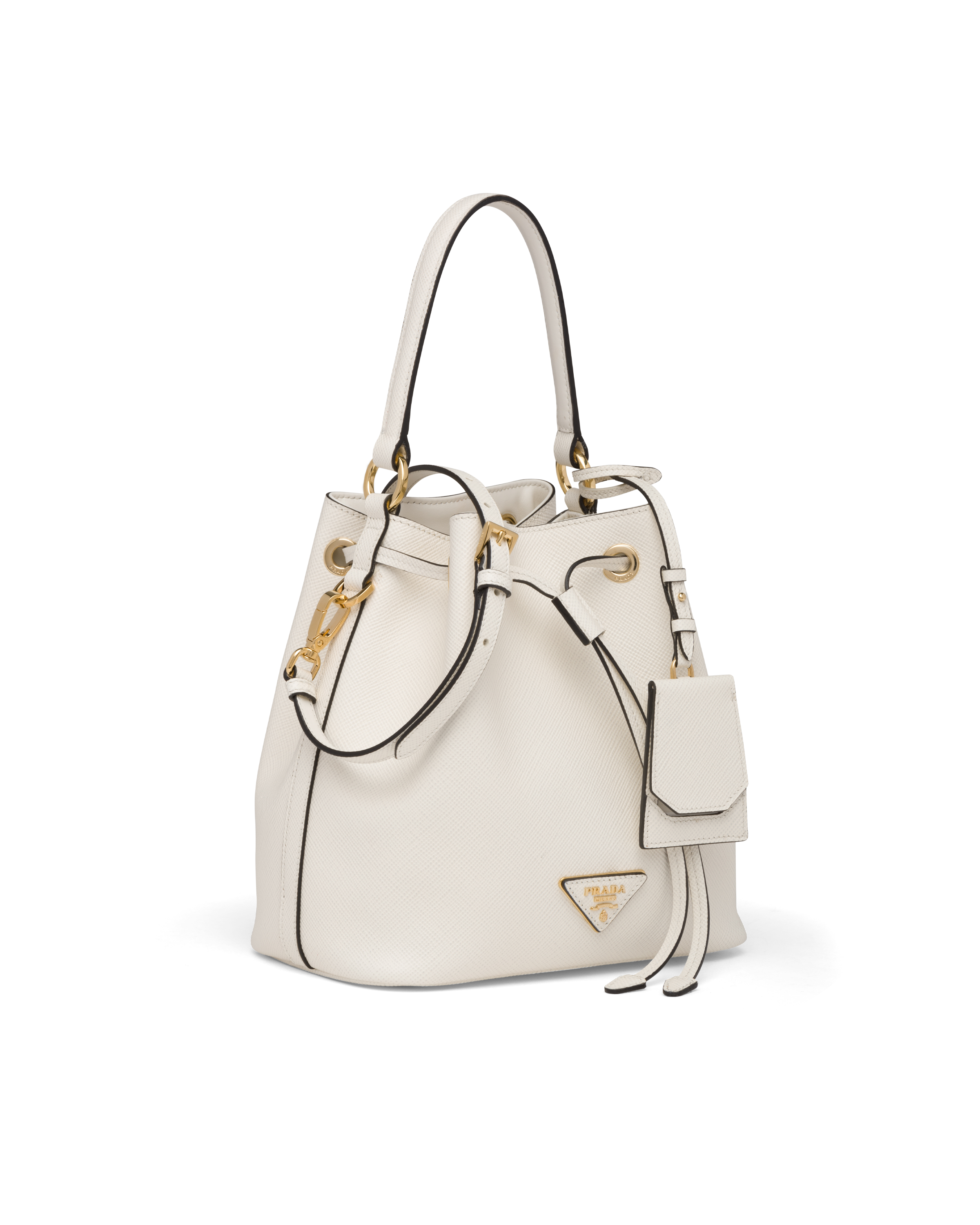 prada bucket bag white