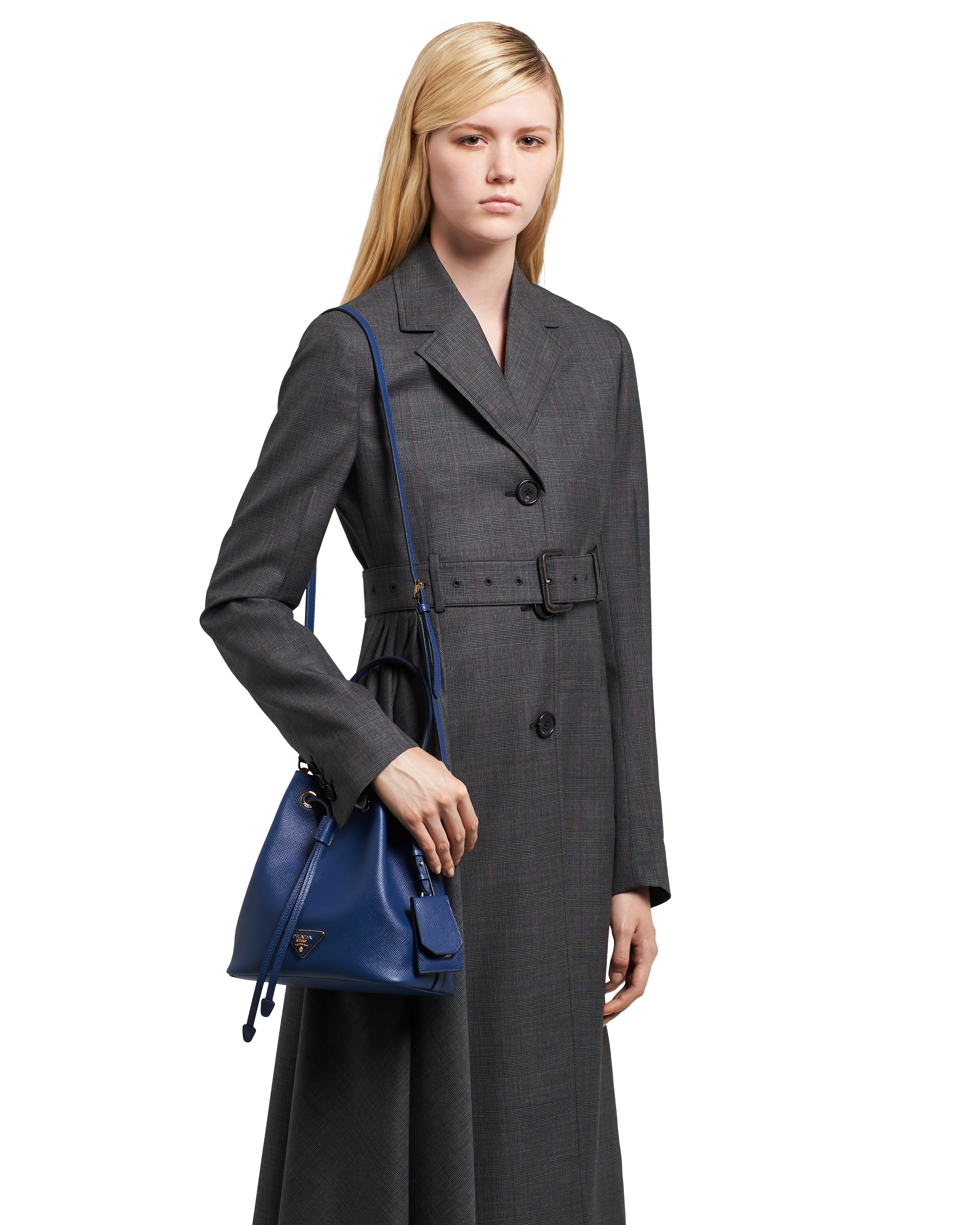 saffiano leather bucket bag prada
