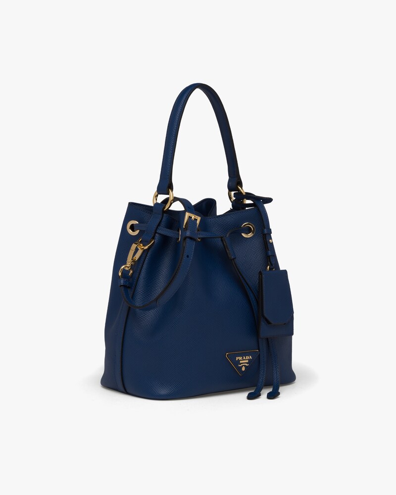 leather bucket bag prada
