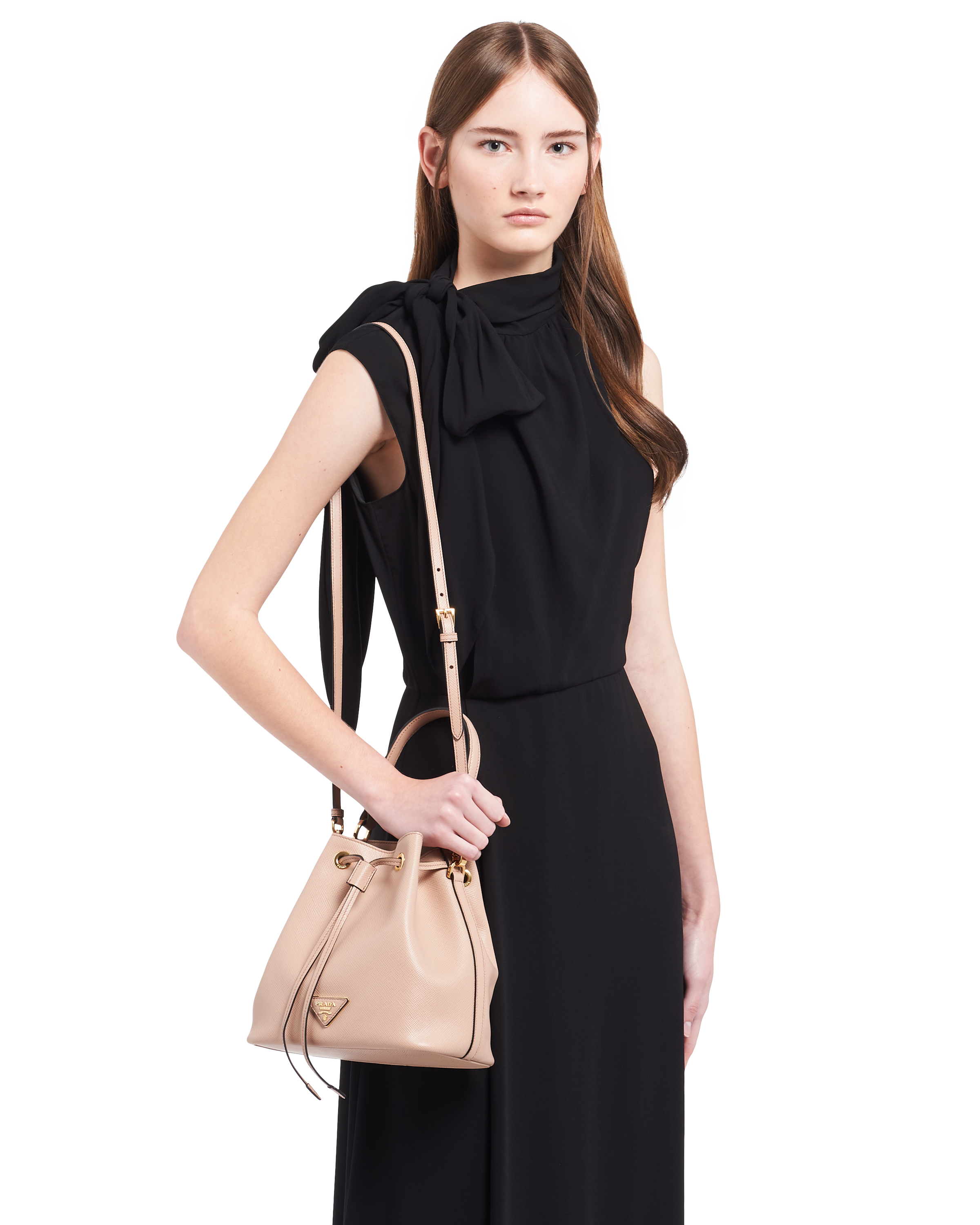 Prada saffiano bucket bag clearance