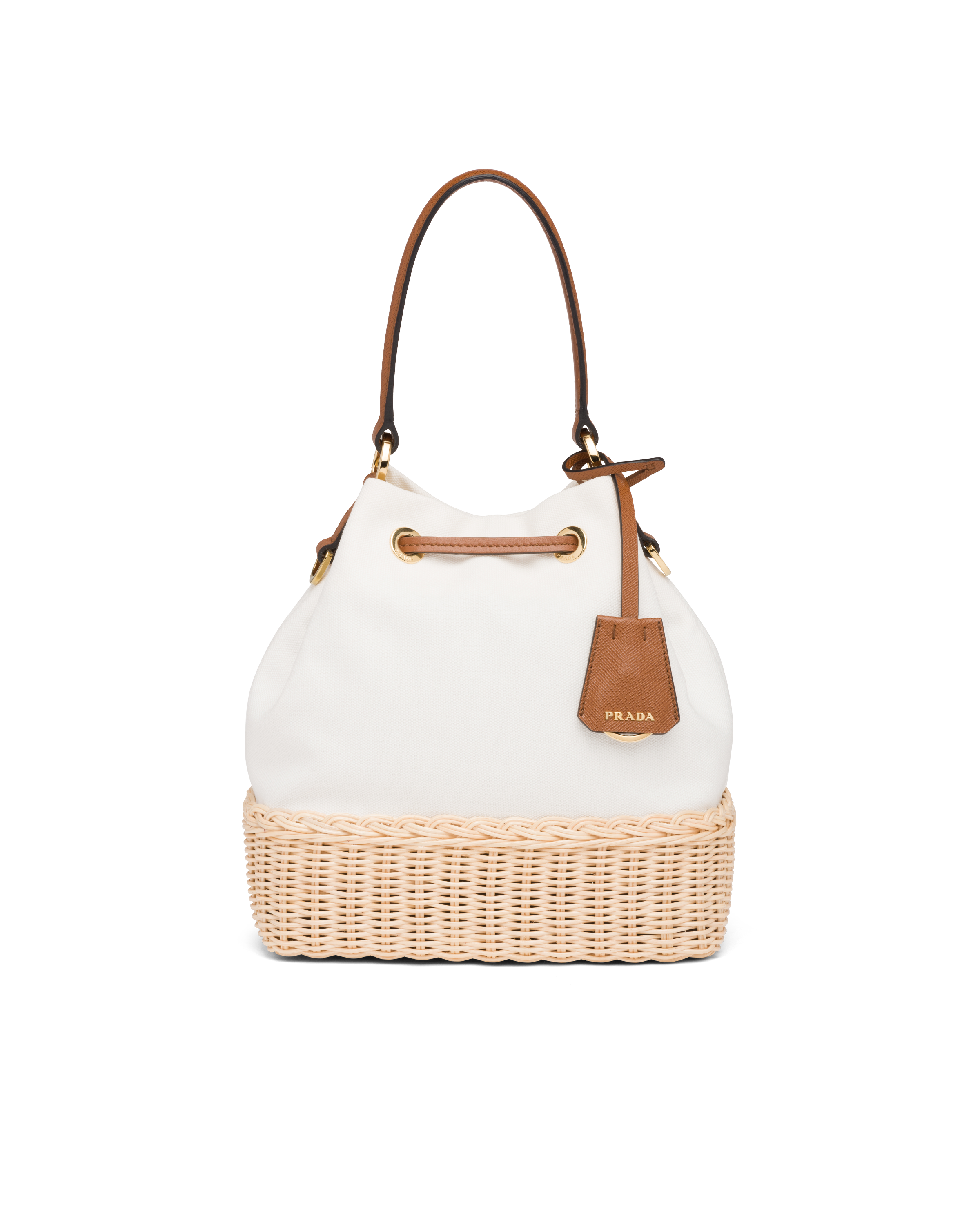 prada white wicker bag