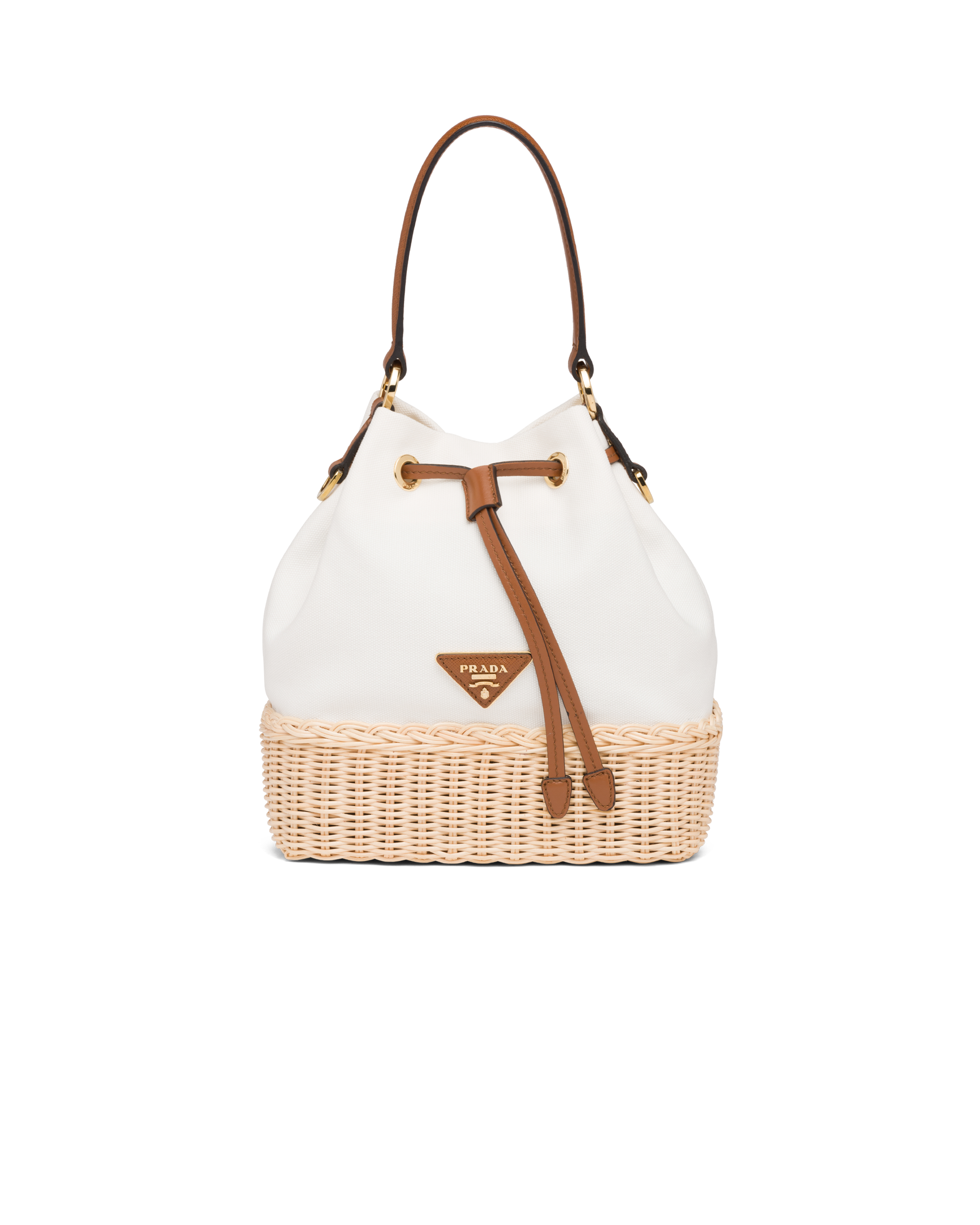 prada red bucket bag