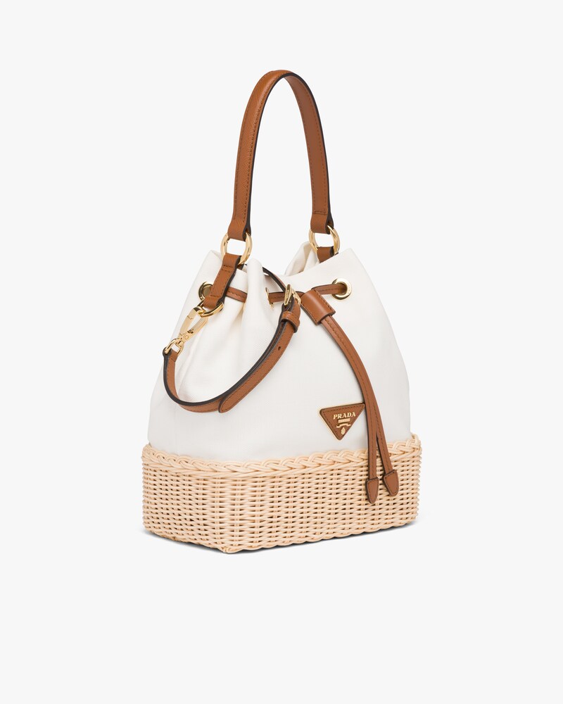 prada wicker bag white