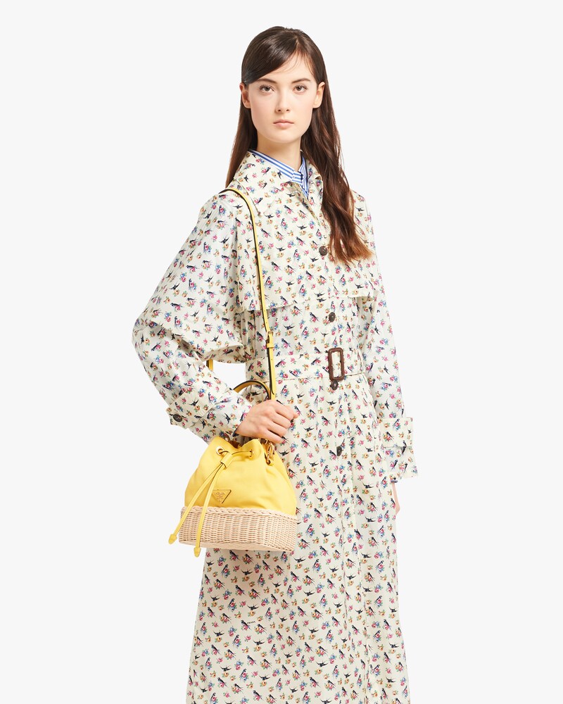 prada canvas bucket bag