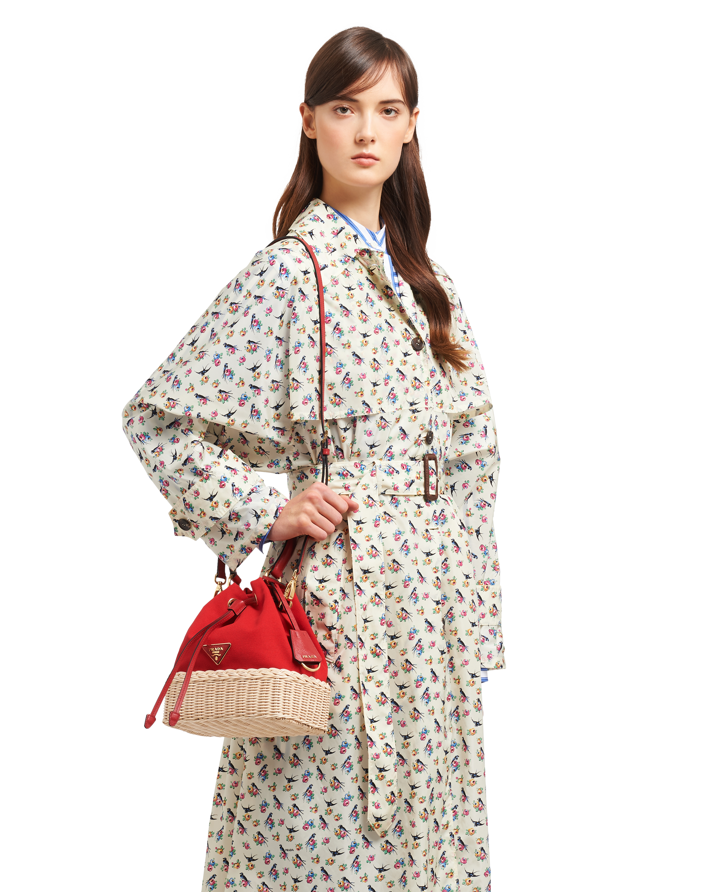 prada wicker bucket bag