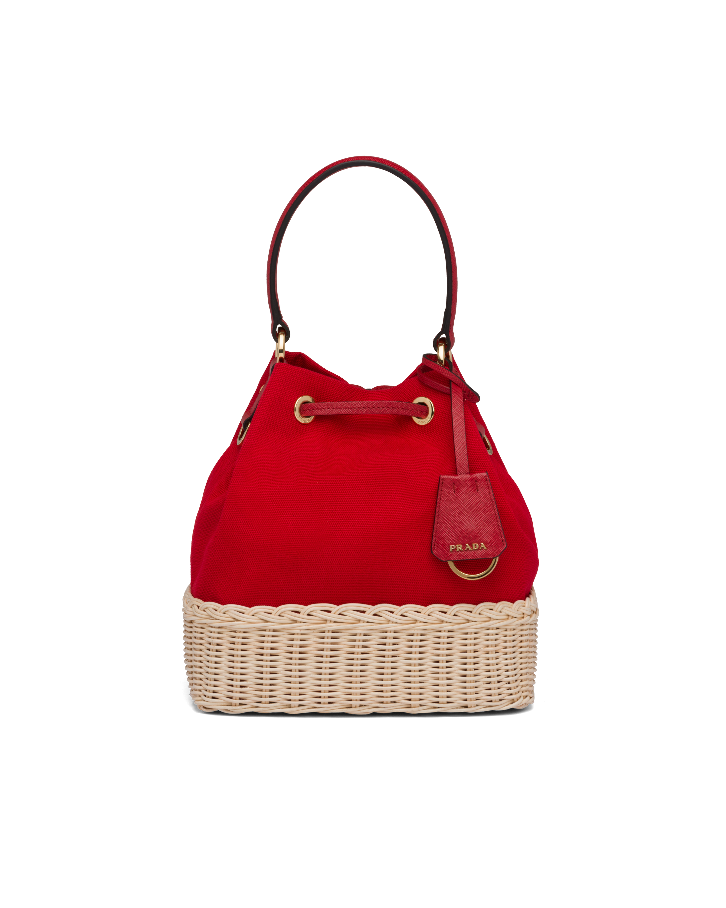 red wicker bag