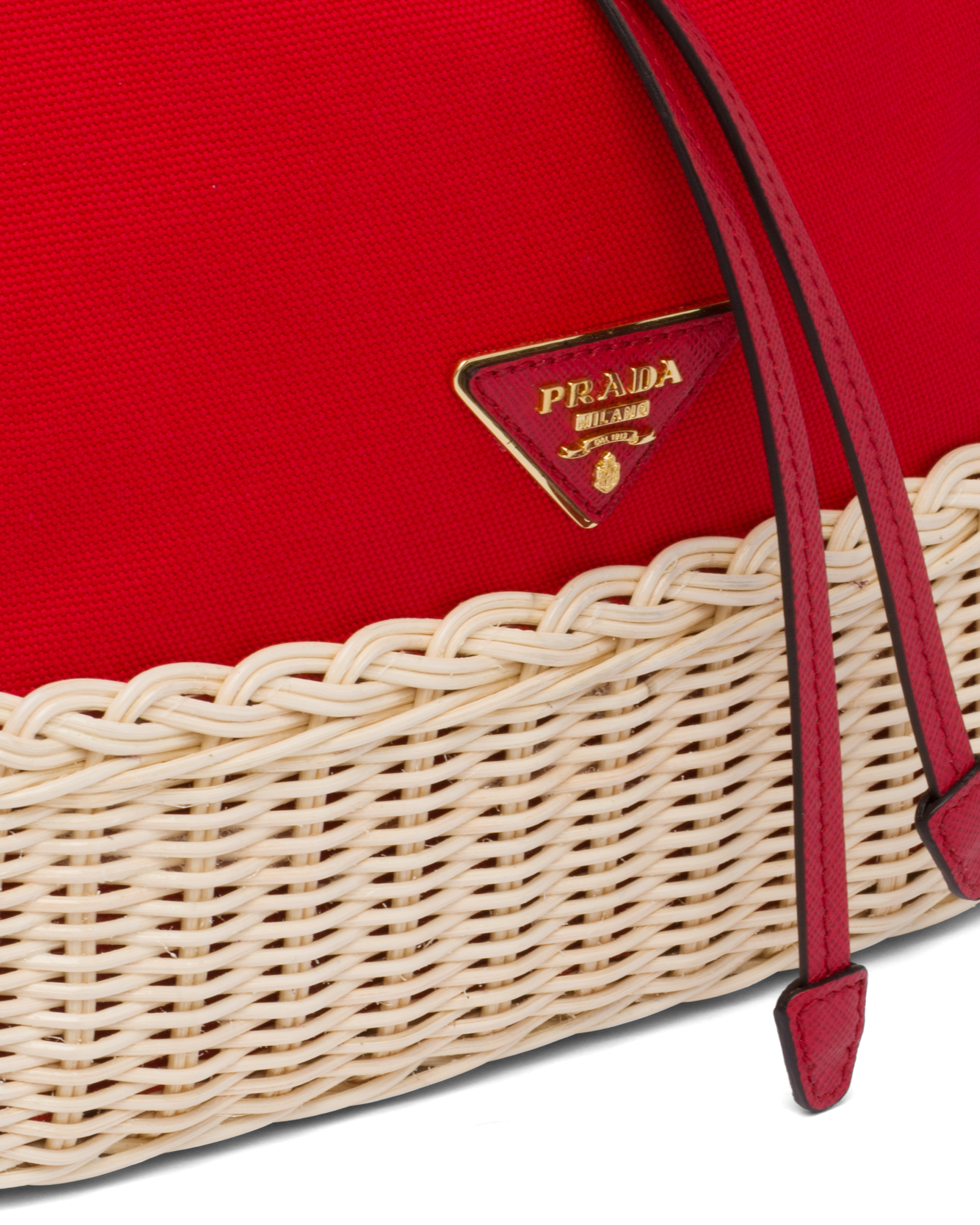 prada wicker bucket bag