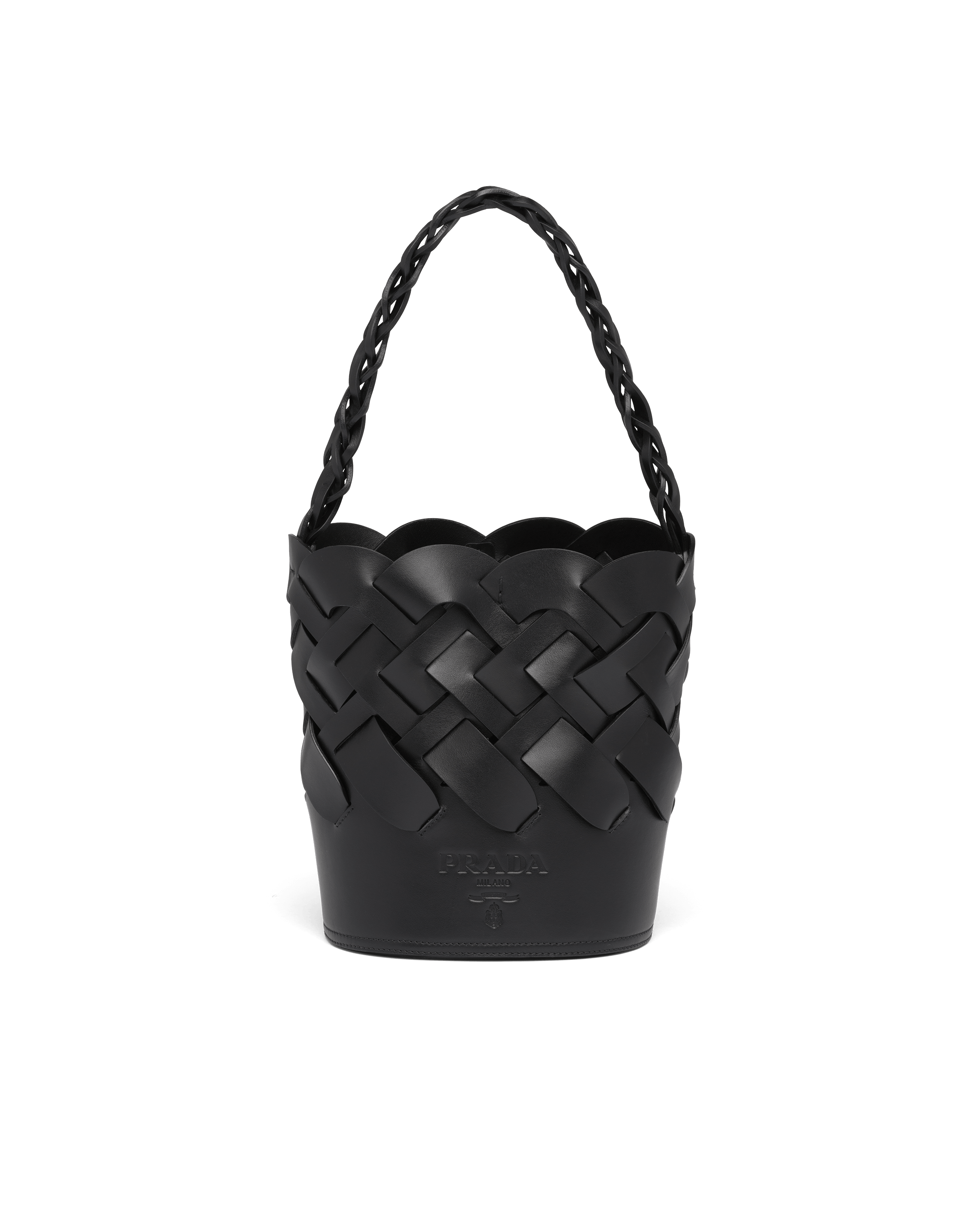 prada bucket bag white