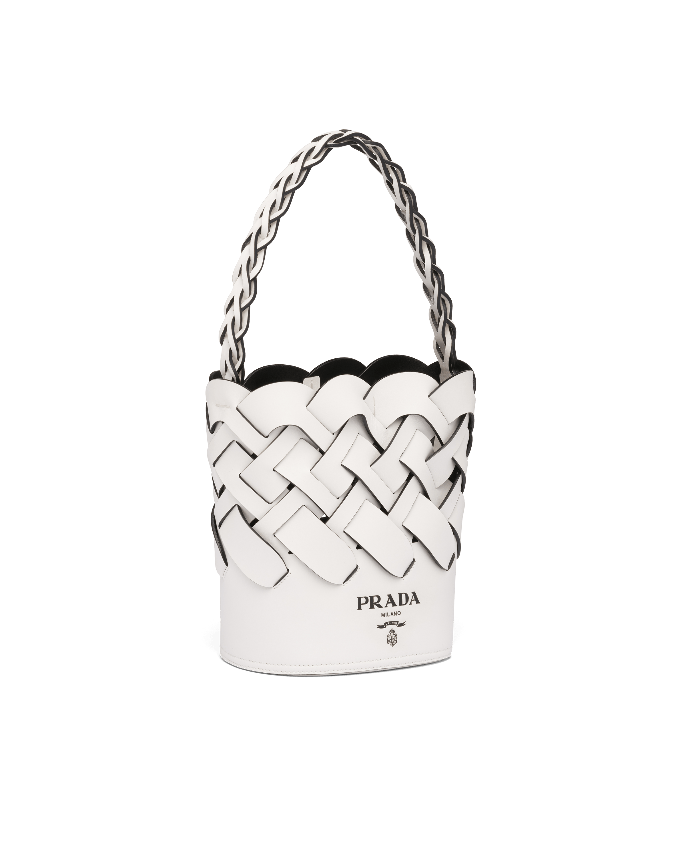 prada white bucket bag