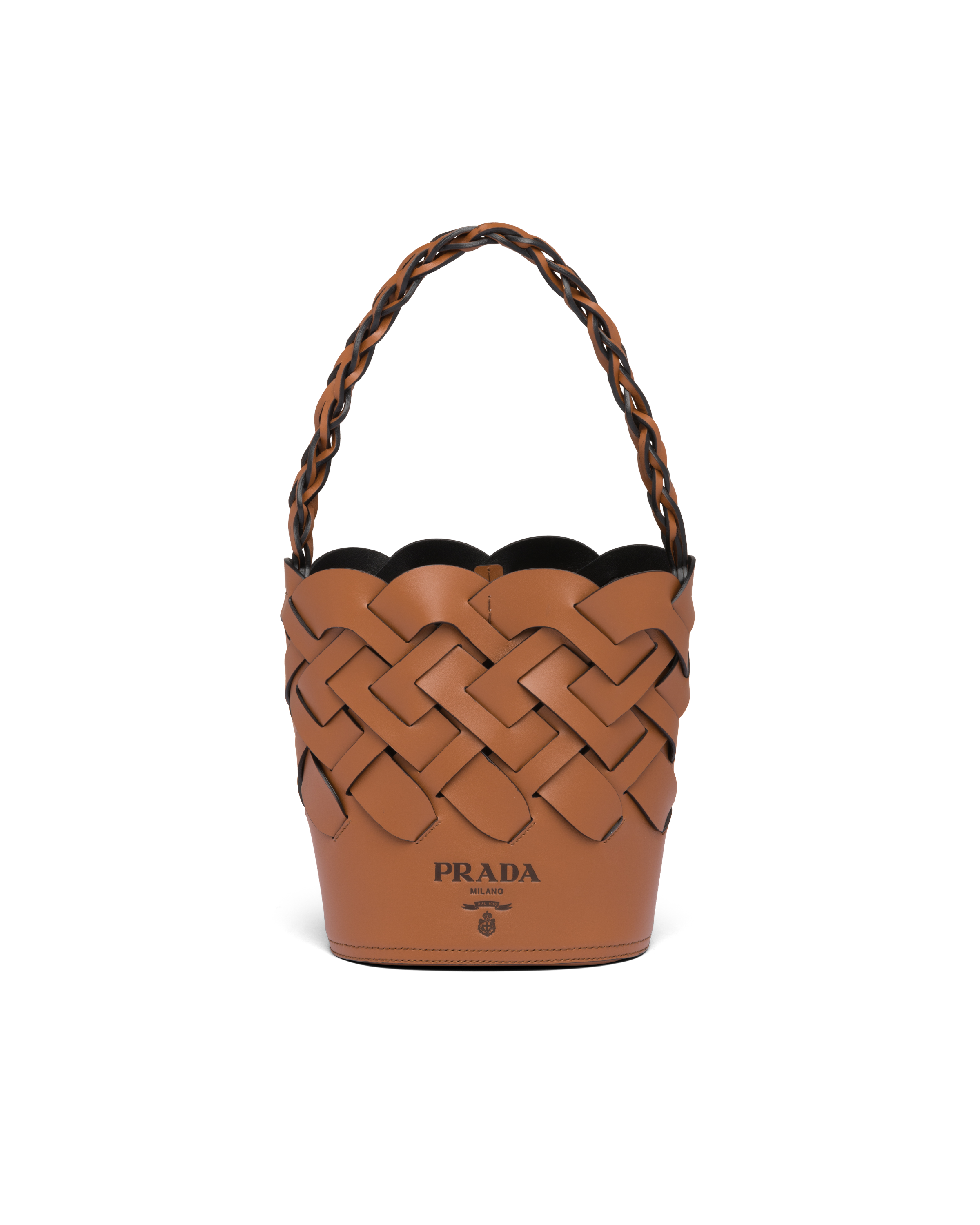 prada leather bucket bag