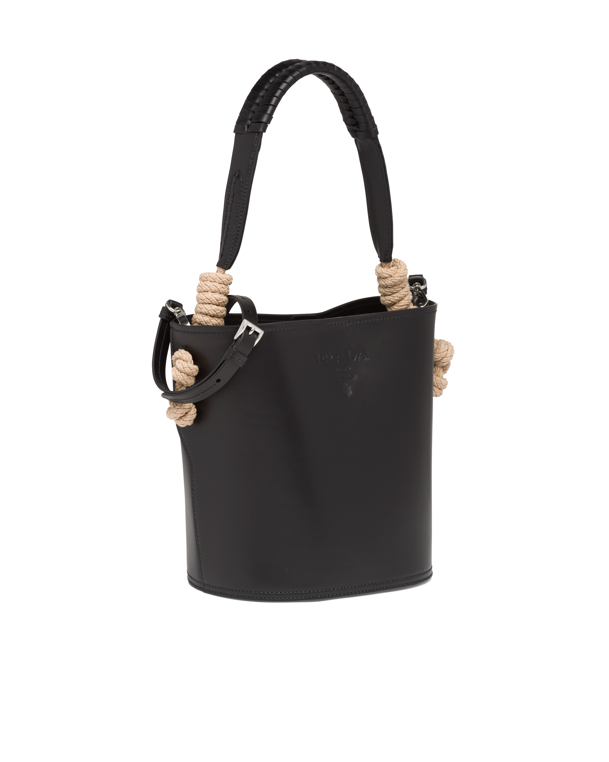 prada black bucket bag