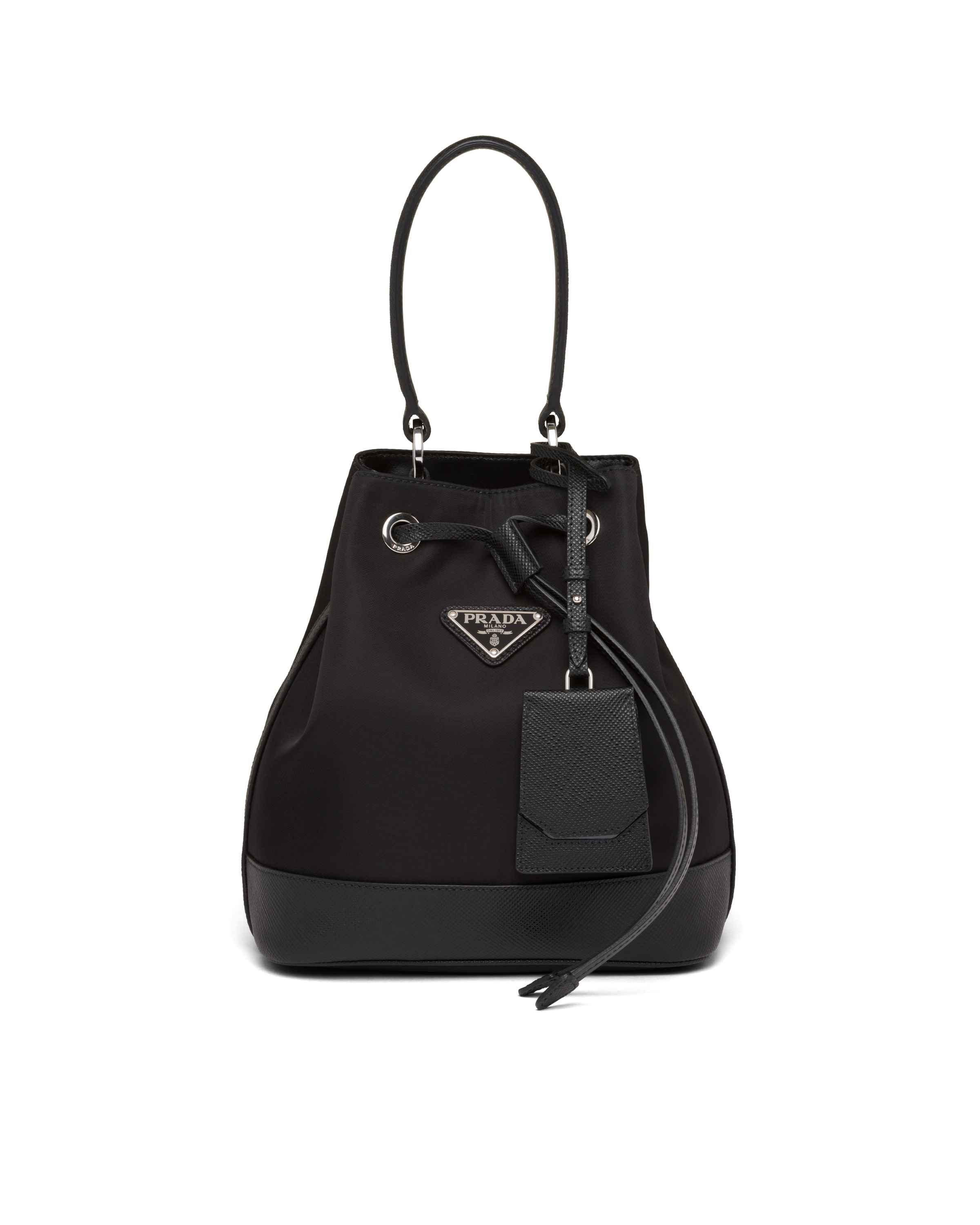 prada black bucket bag