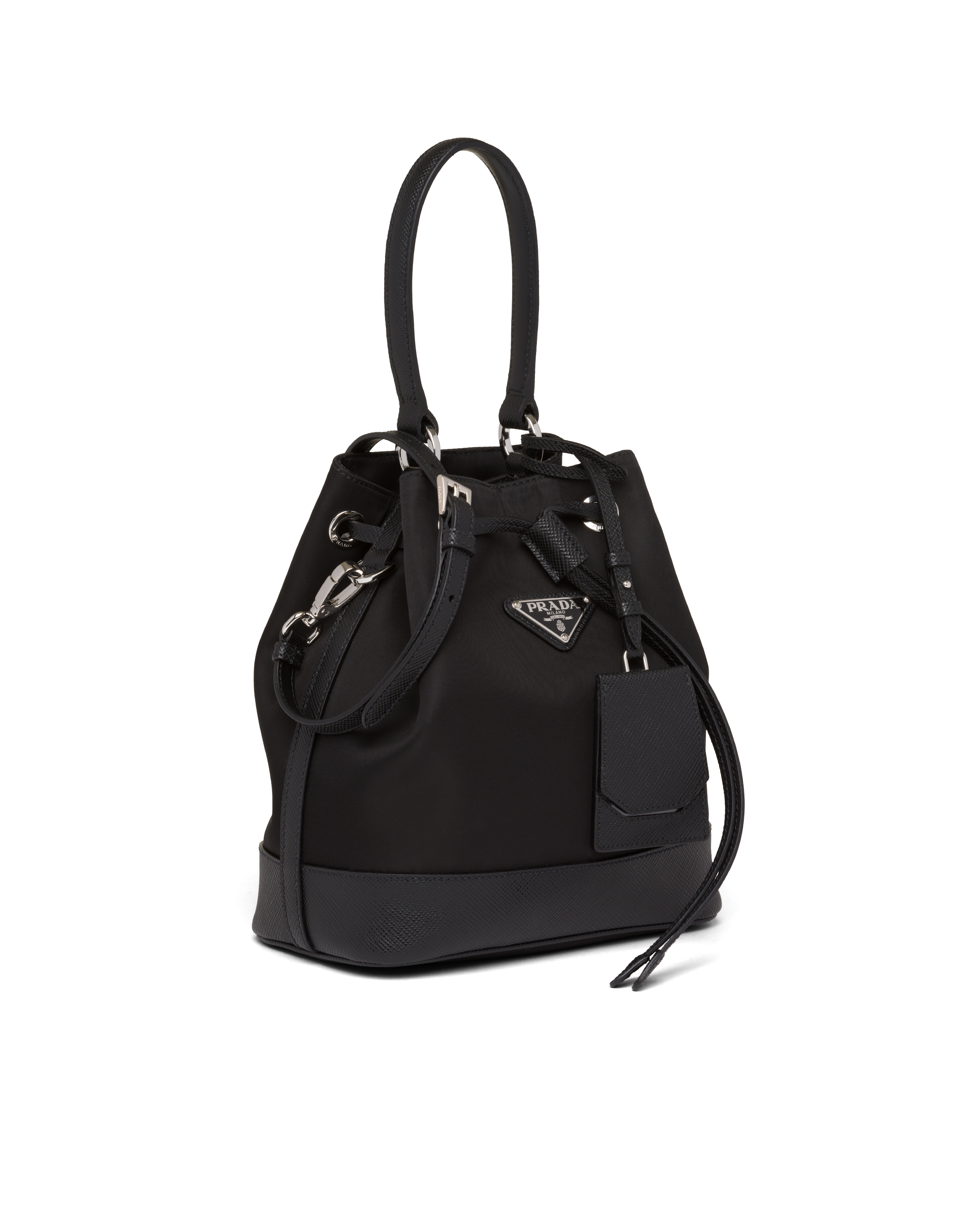 prada black bucket bag