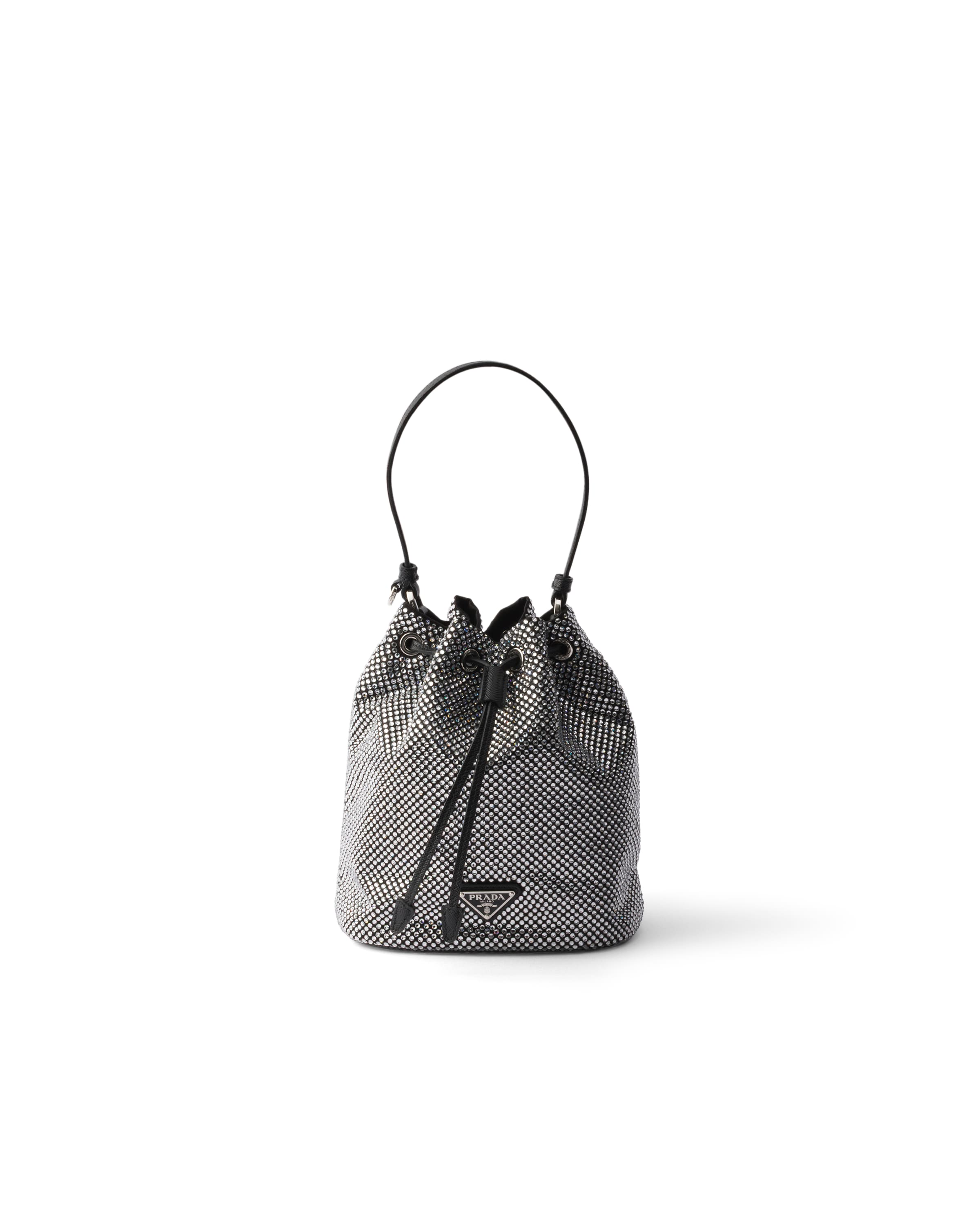 Prada Mini Borsa In Raso Con Cristalli, Donna, Cristal