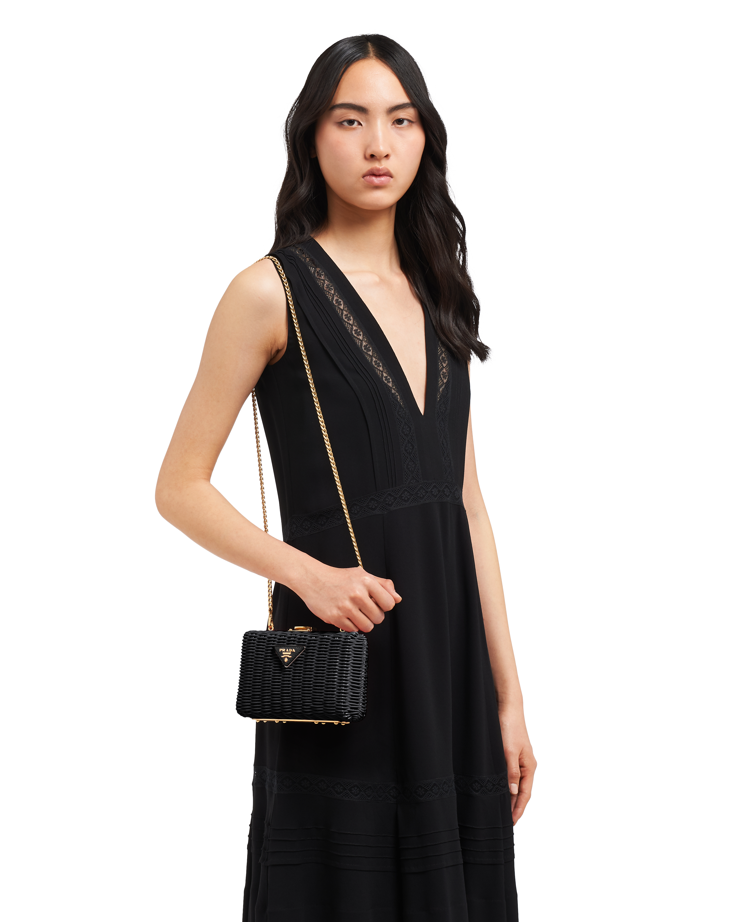 Black wicker clutch discount
