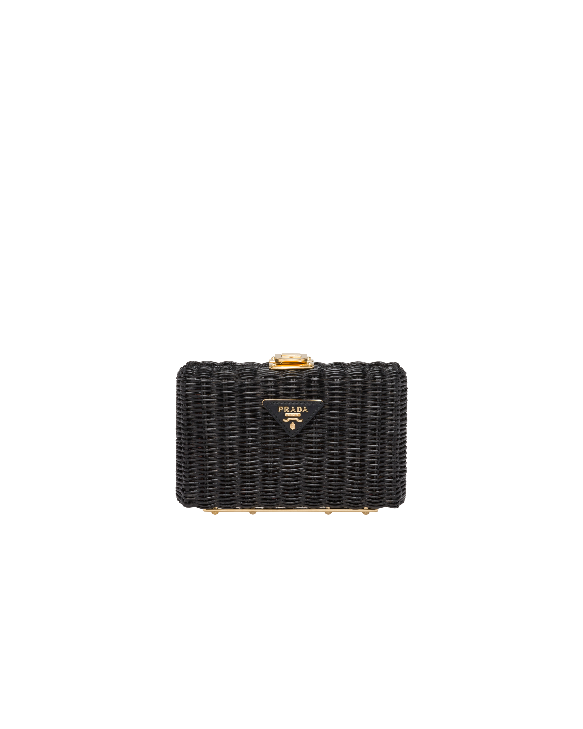 prada woven rattan clutch