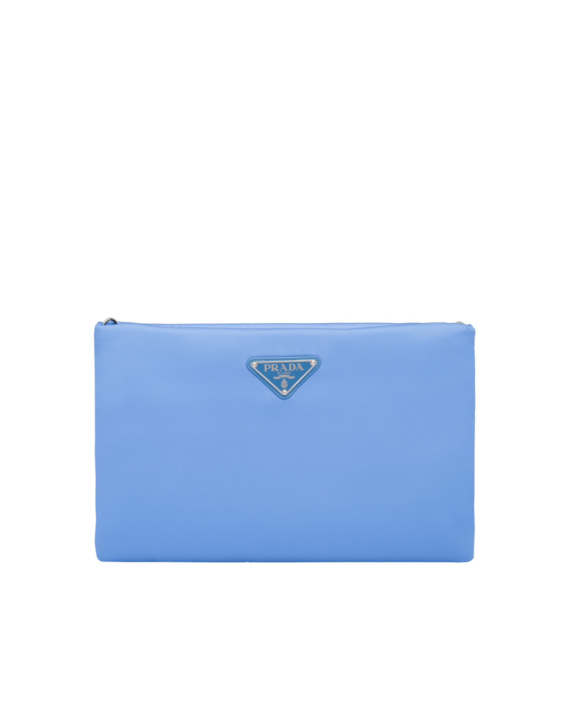 prada large padded nylon clutch