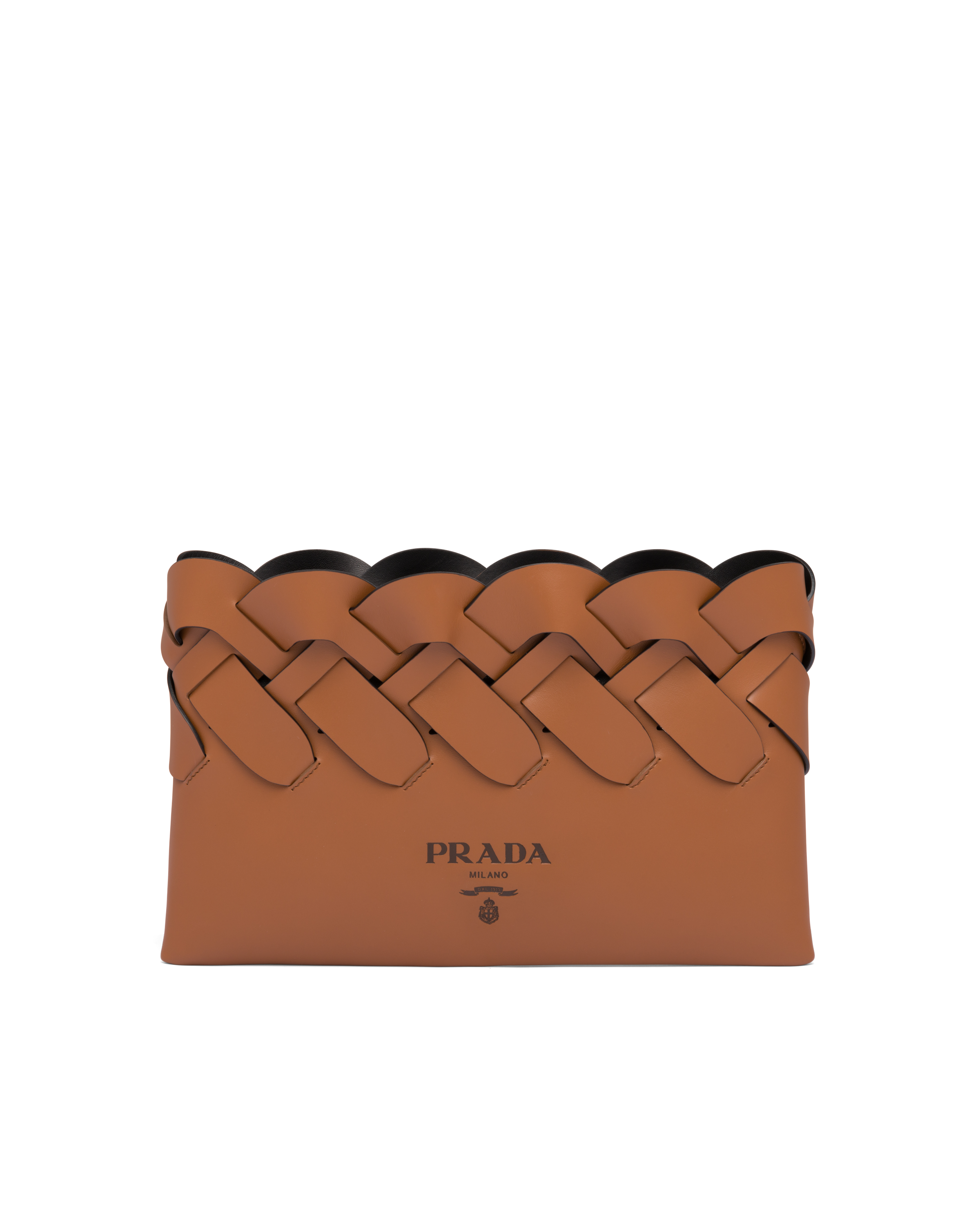 Prada Tress leather clutch with large 