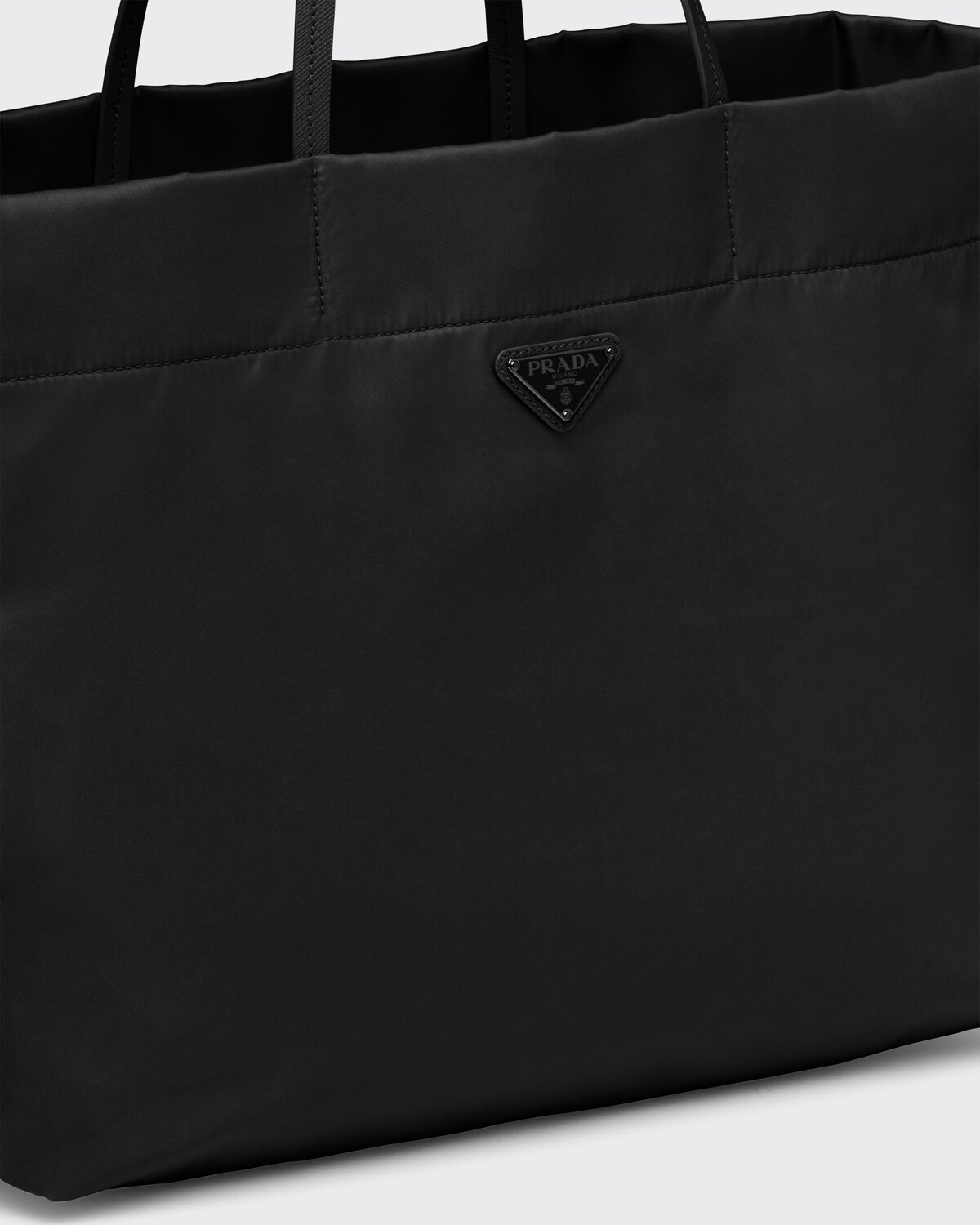 Black Renylon And Saffiano Leather Tote Bag PRADA
