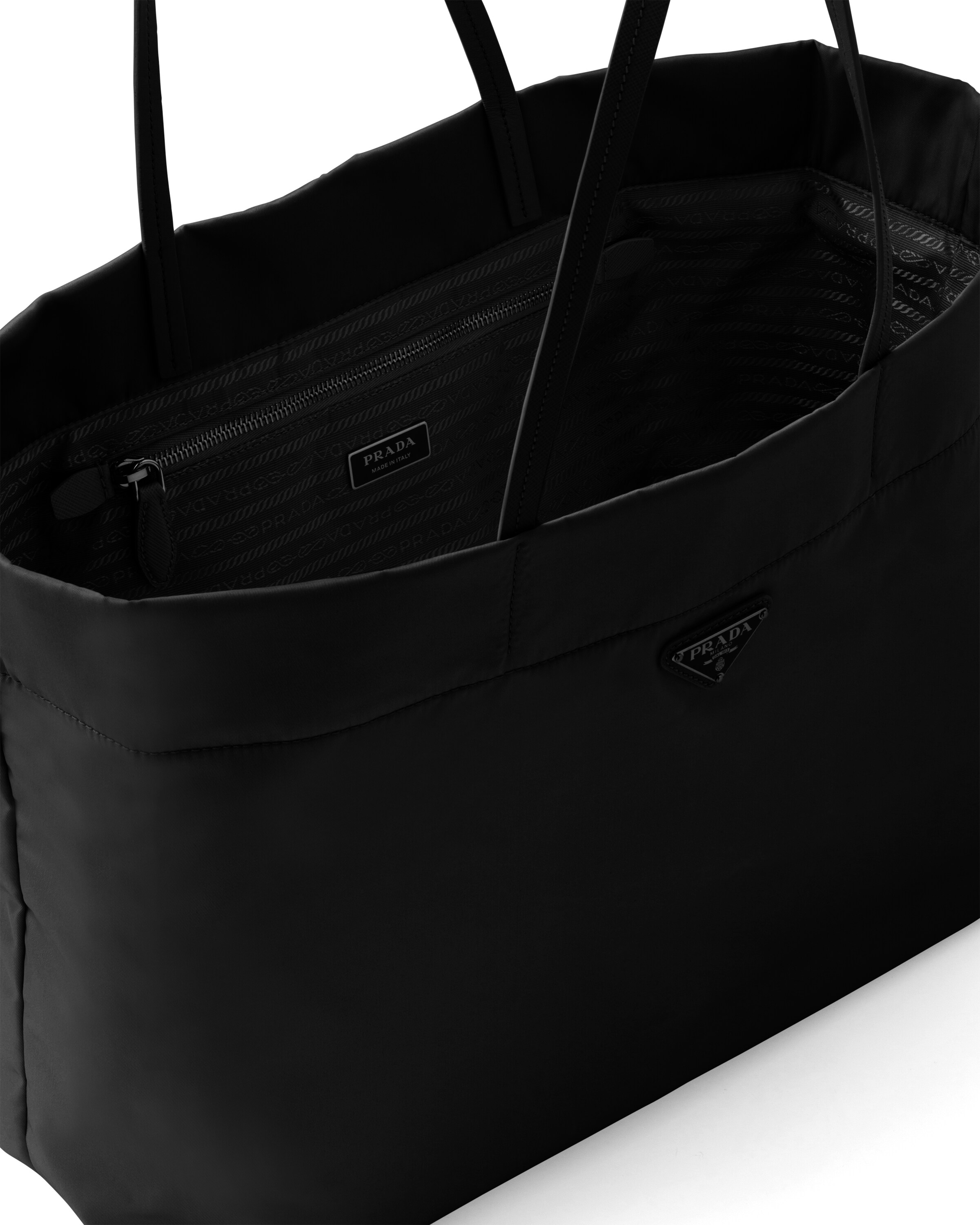Black ReNylon and Saffiano leather tote bag Prada