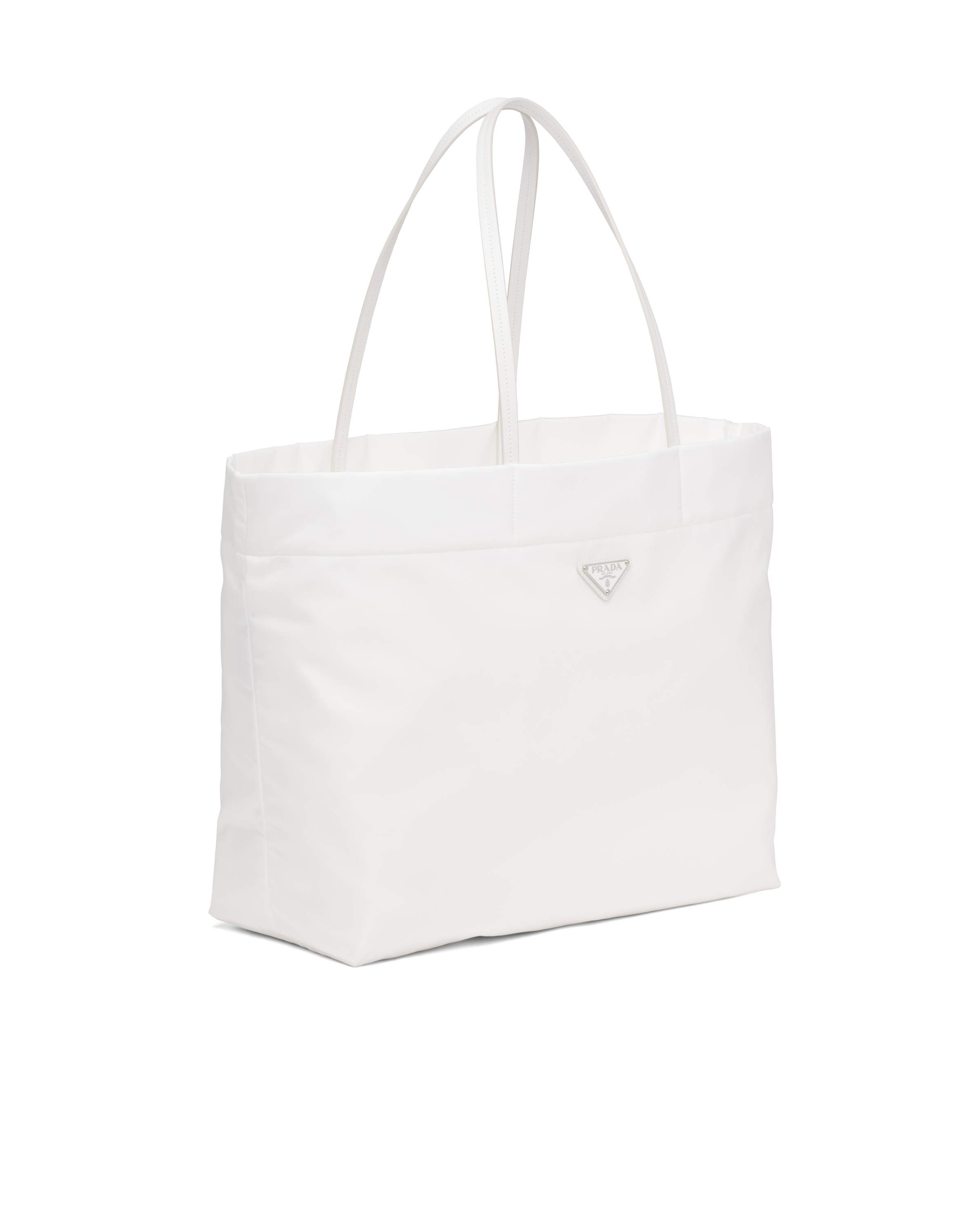 White ReNylon and Saffiano leather tote bag Prada