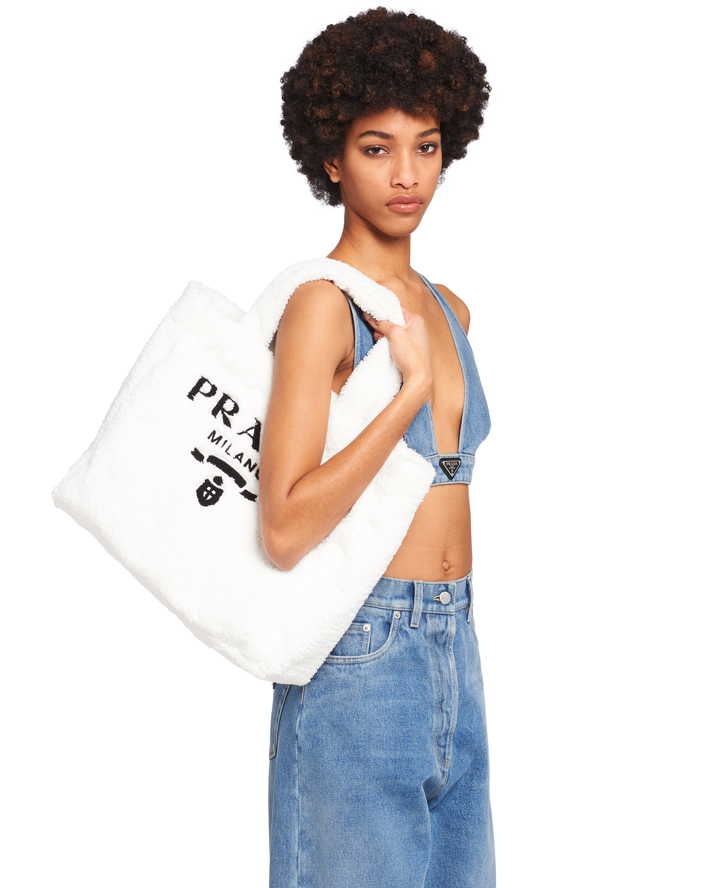 prada shoulder bag white