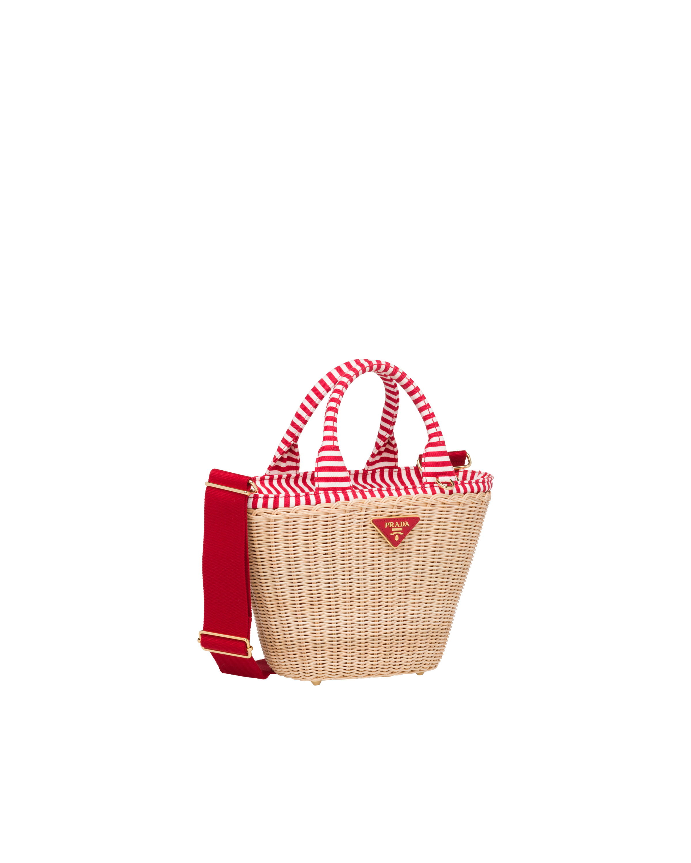prada wicker and canvas basket bag